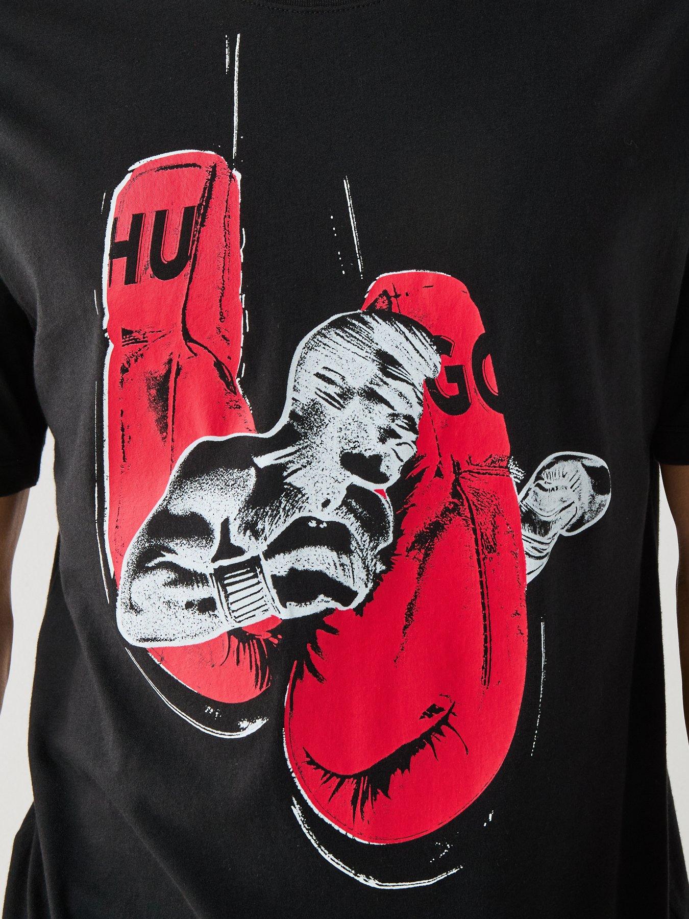 Image 4 of 6 of HUGO Regular Fit Diboxer T-shirt - Black