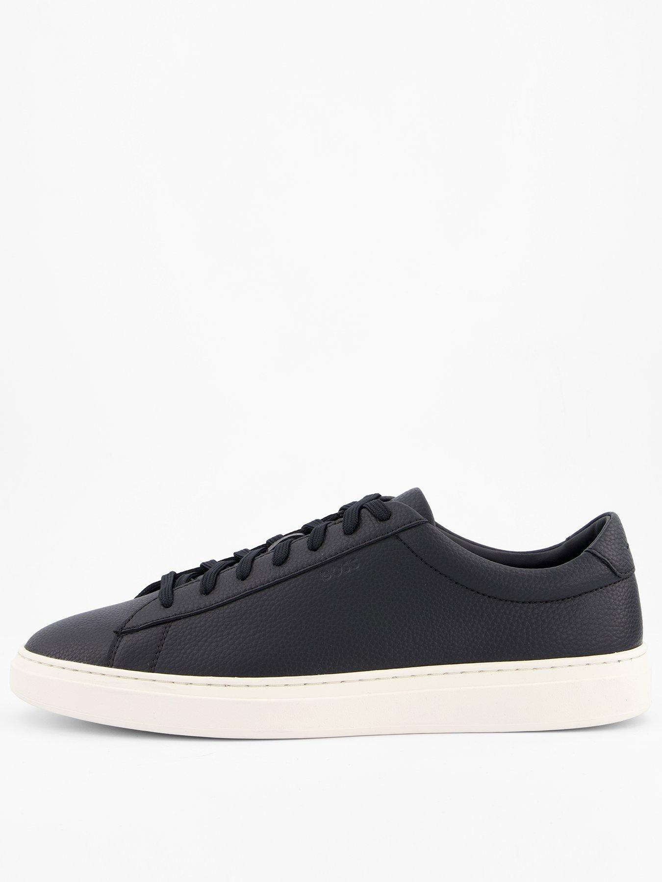 undefined Kieran Tennis Leather Trainers - Black
