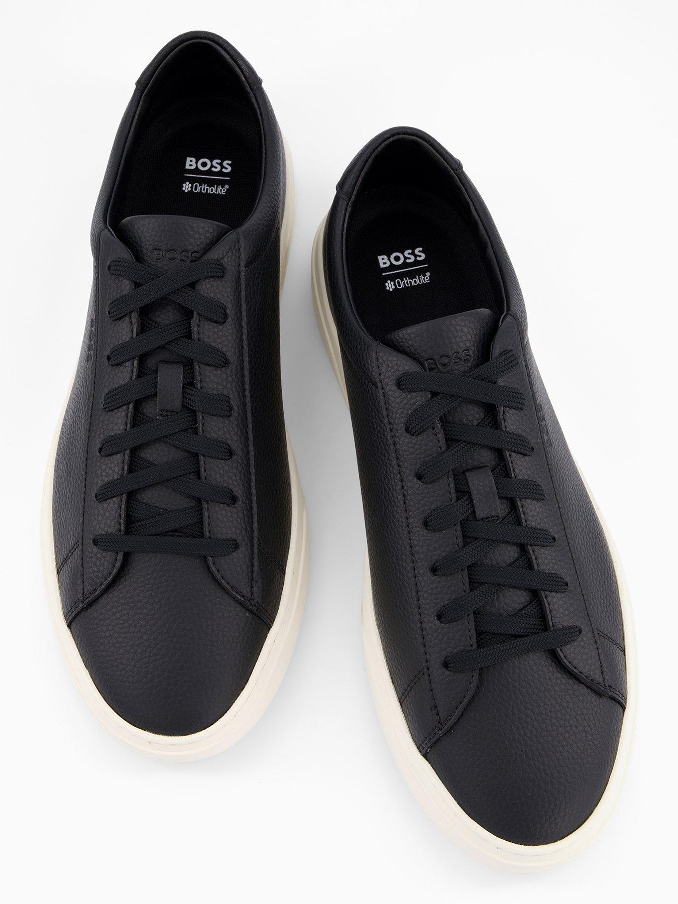 Image 3 of 7 of BOSS Kieran Tennis Leather Trainers - Black