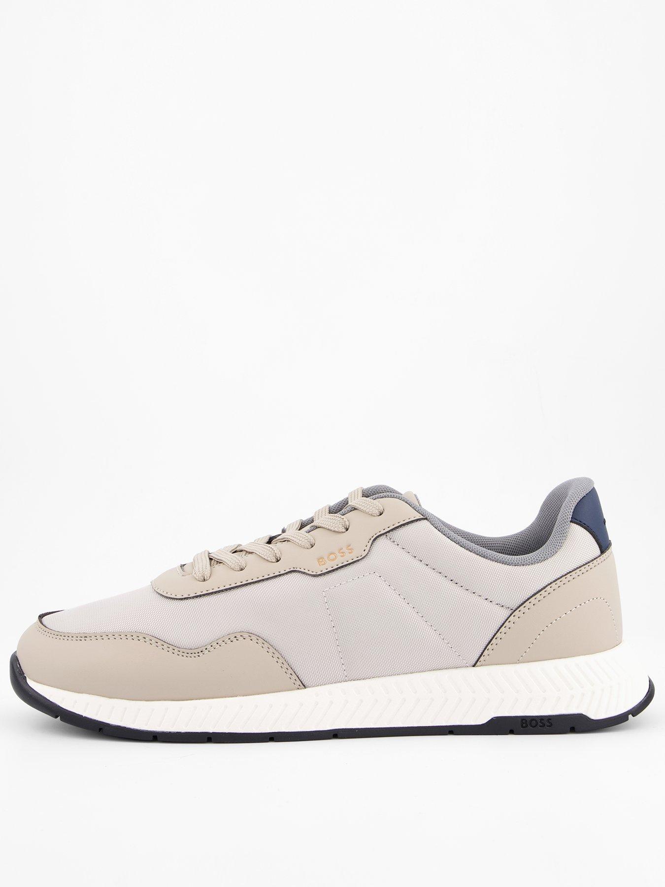 BOSS Titanium Nylon/leather Lace Runner - Brown