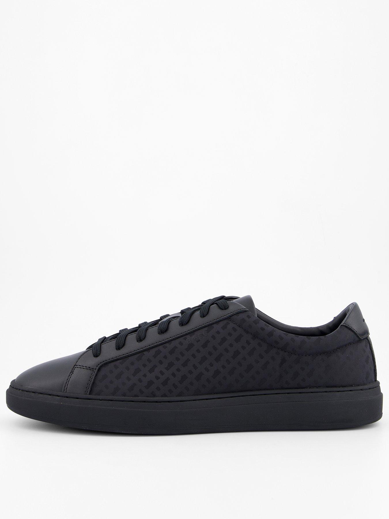 Image 1 of 7 of BOSS Kieran Monogram Tennis Trainers - Black