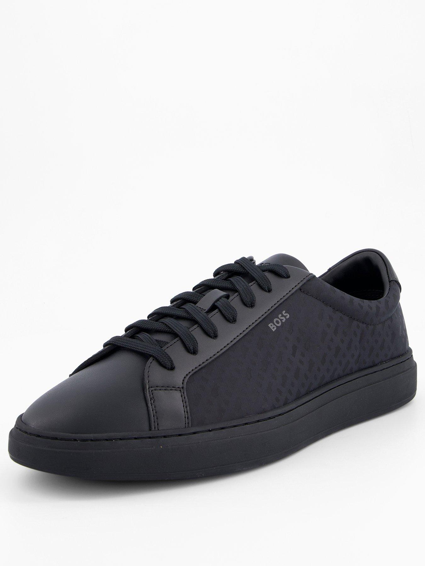 Image 2 of 7 of BOSS Kieran Monogram Tennis Trainers - Black