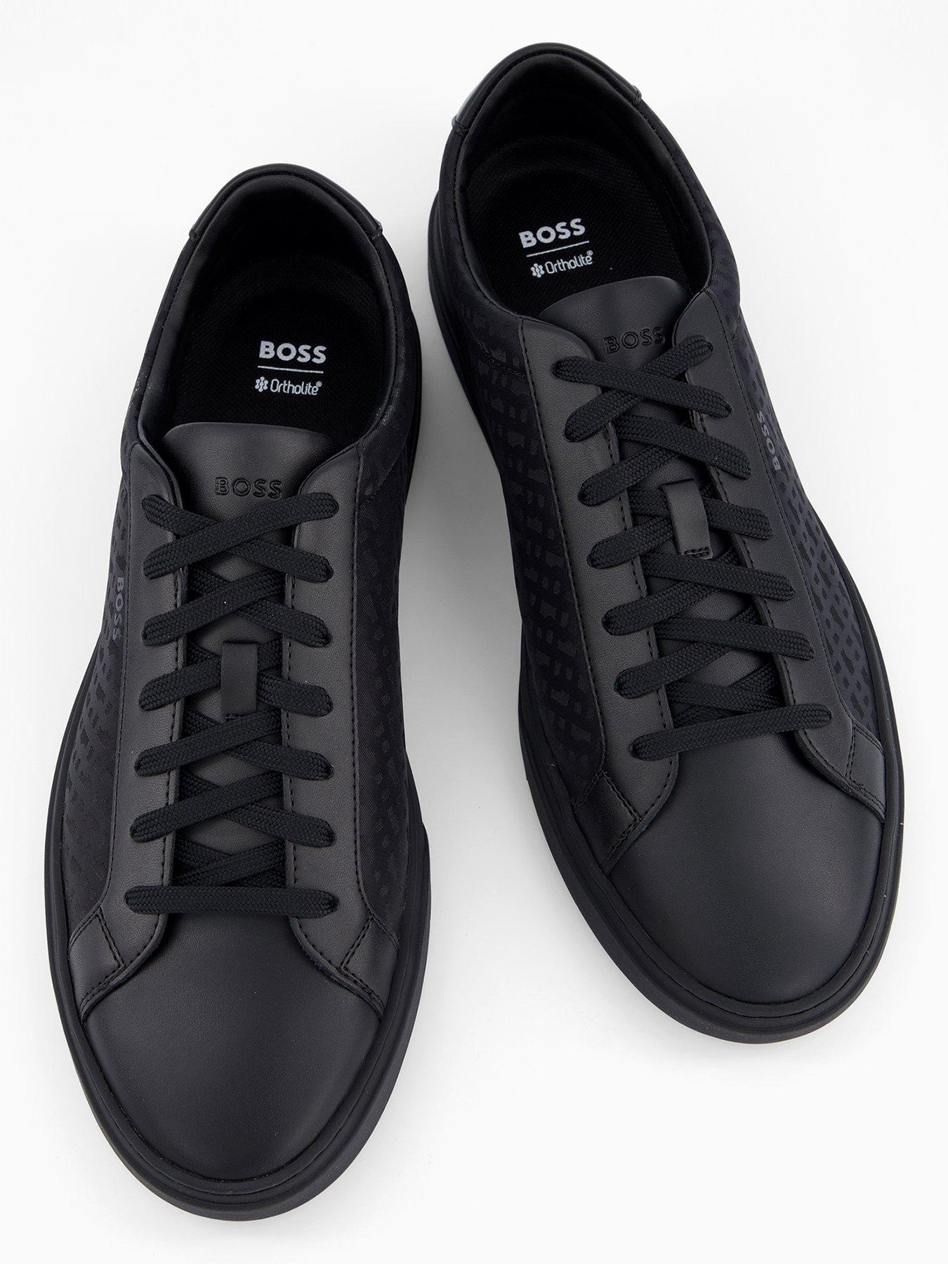 Image 3 of 7 of BOSS Kieran Monogram Tennis Trainers - Black