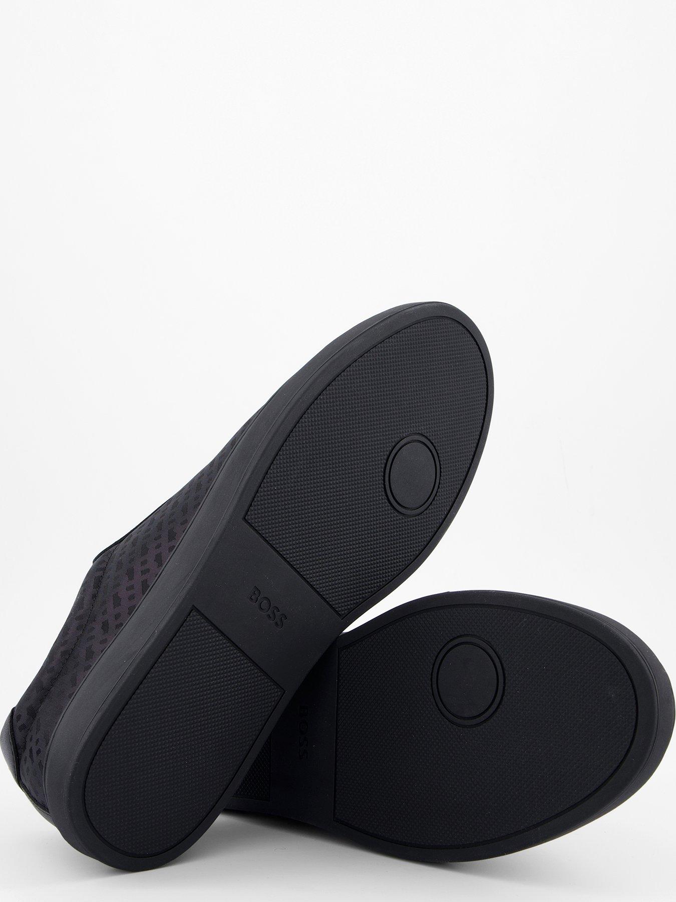 Image 4 of 7 of BOSS Kieran Monogram Tennis Trainers - Black