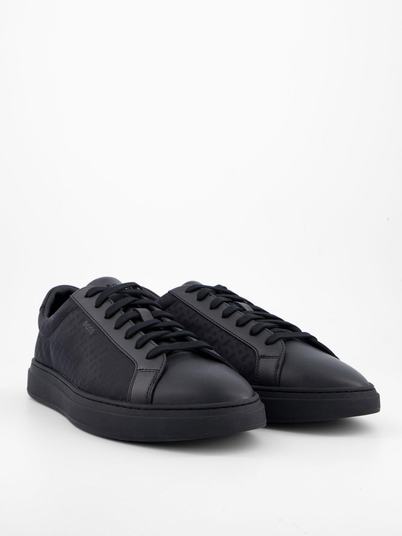 Image 6 of 7 of BOSS Kieran Monogram Tennis Trainers - Black