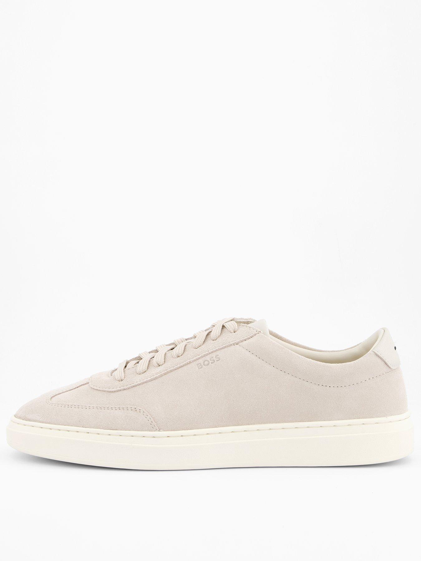 Image 1 of 7 of BOSS Kieran Suede Tennis Trainer - Off White