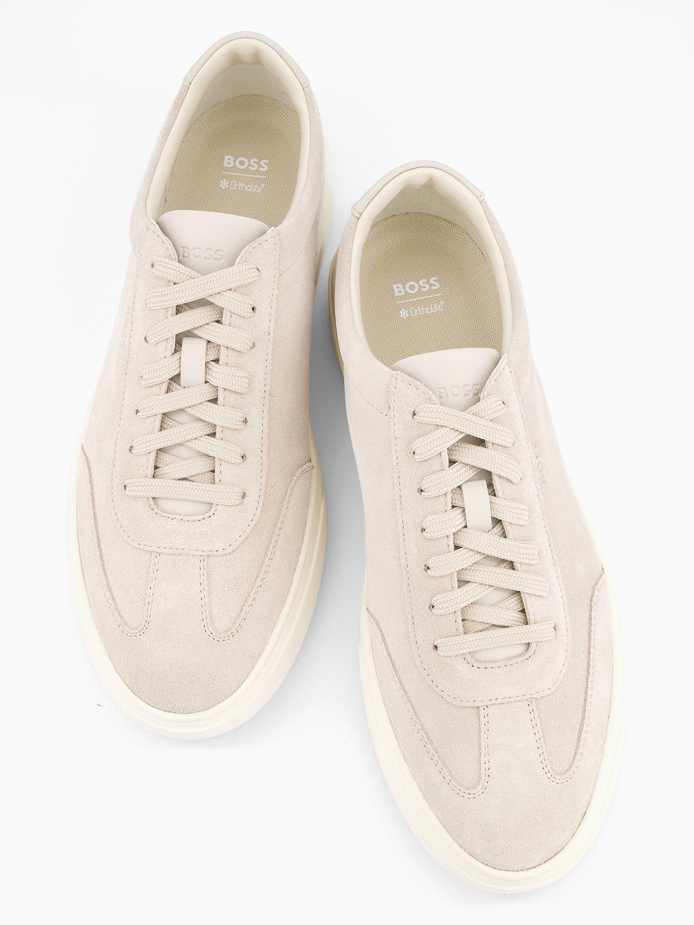 Image 3 of 7 of BOSS Kieran Suede Tennis Trainer - Off White