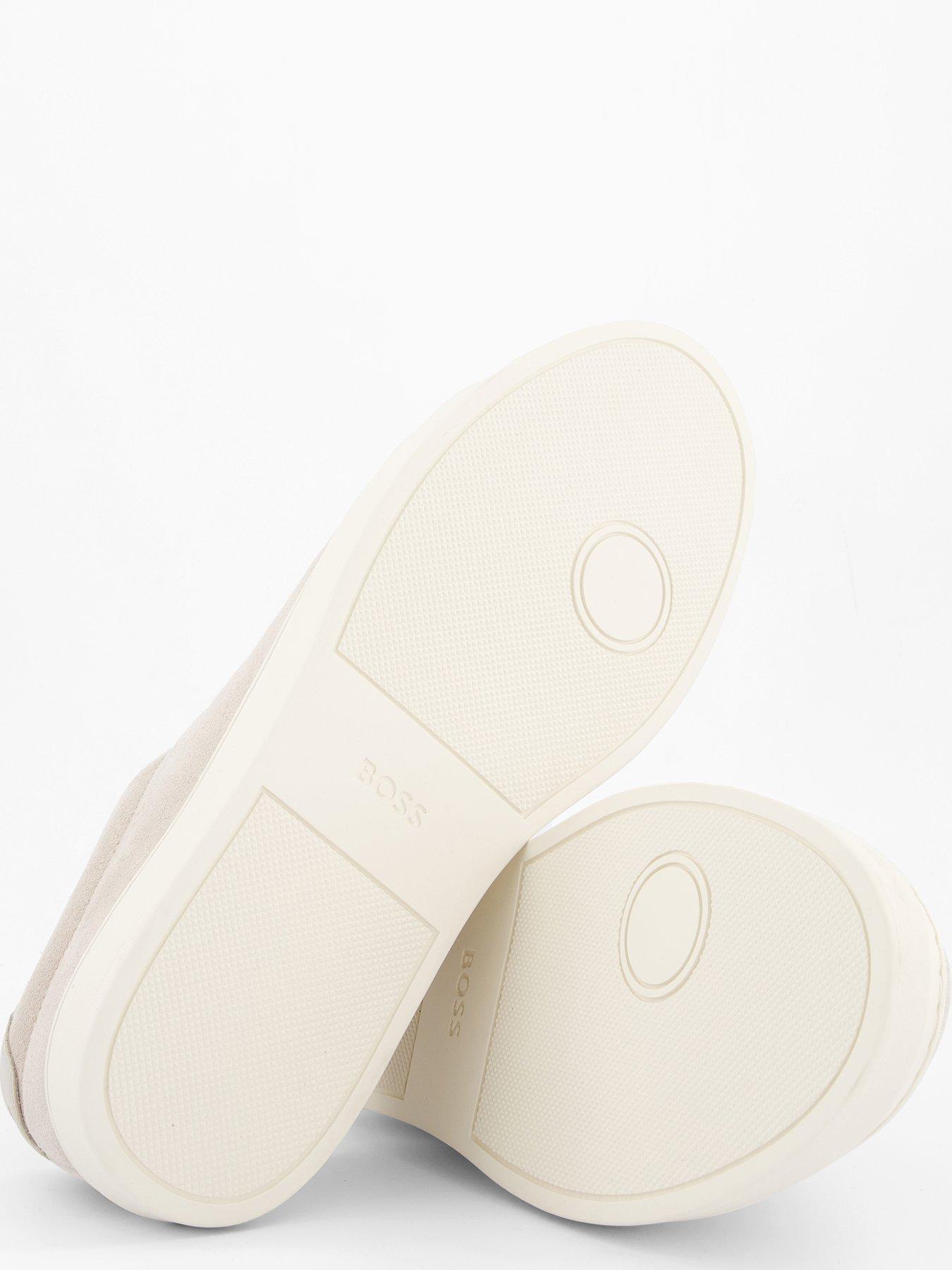 Image 4 of 7 of BOSS Kieran Suede Tennis Trainer - Off White