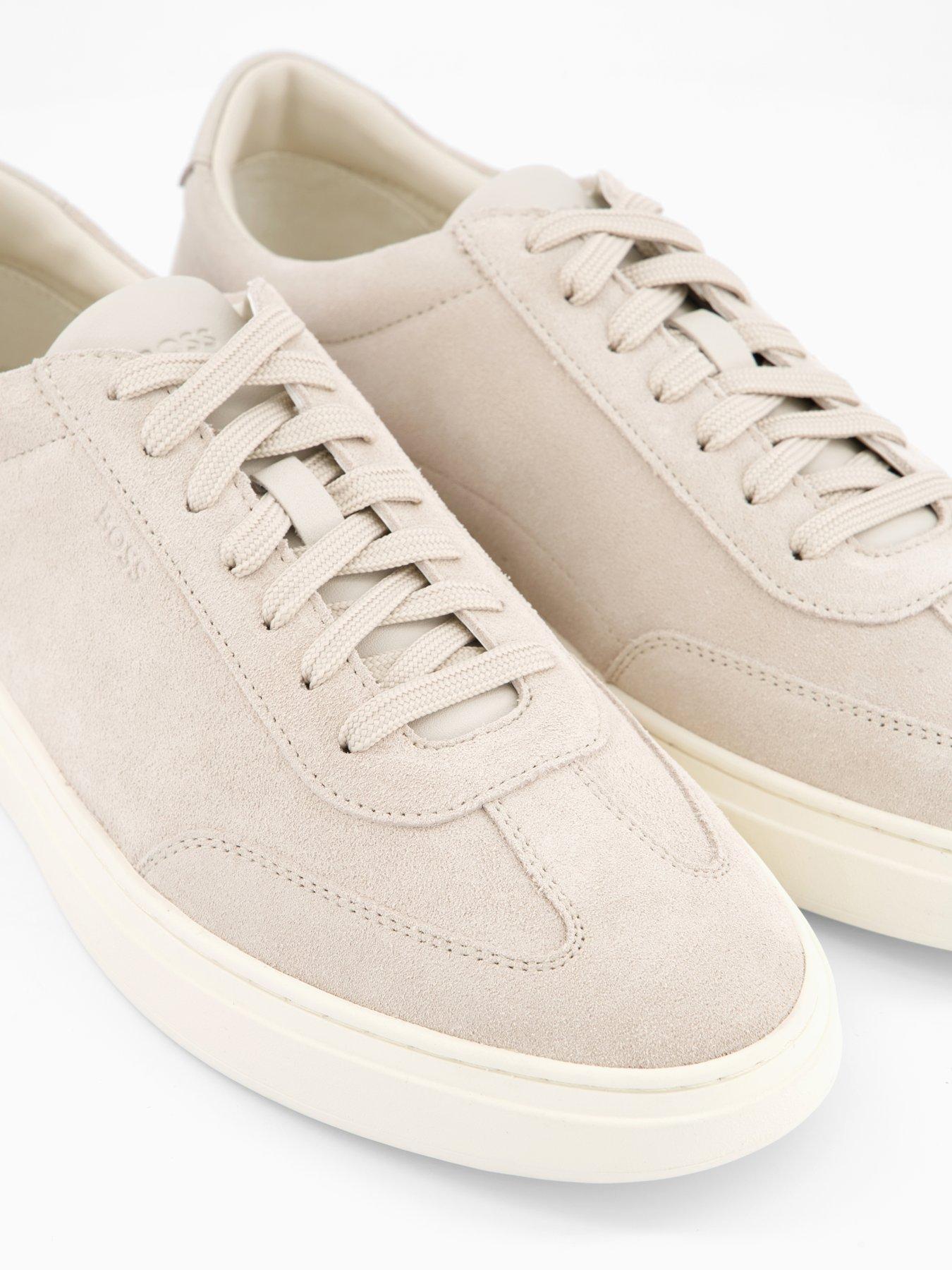 Image 5 of 7 of BOSS Kieran Suede Tennis Trainer - Off White