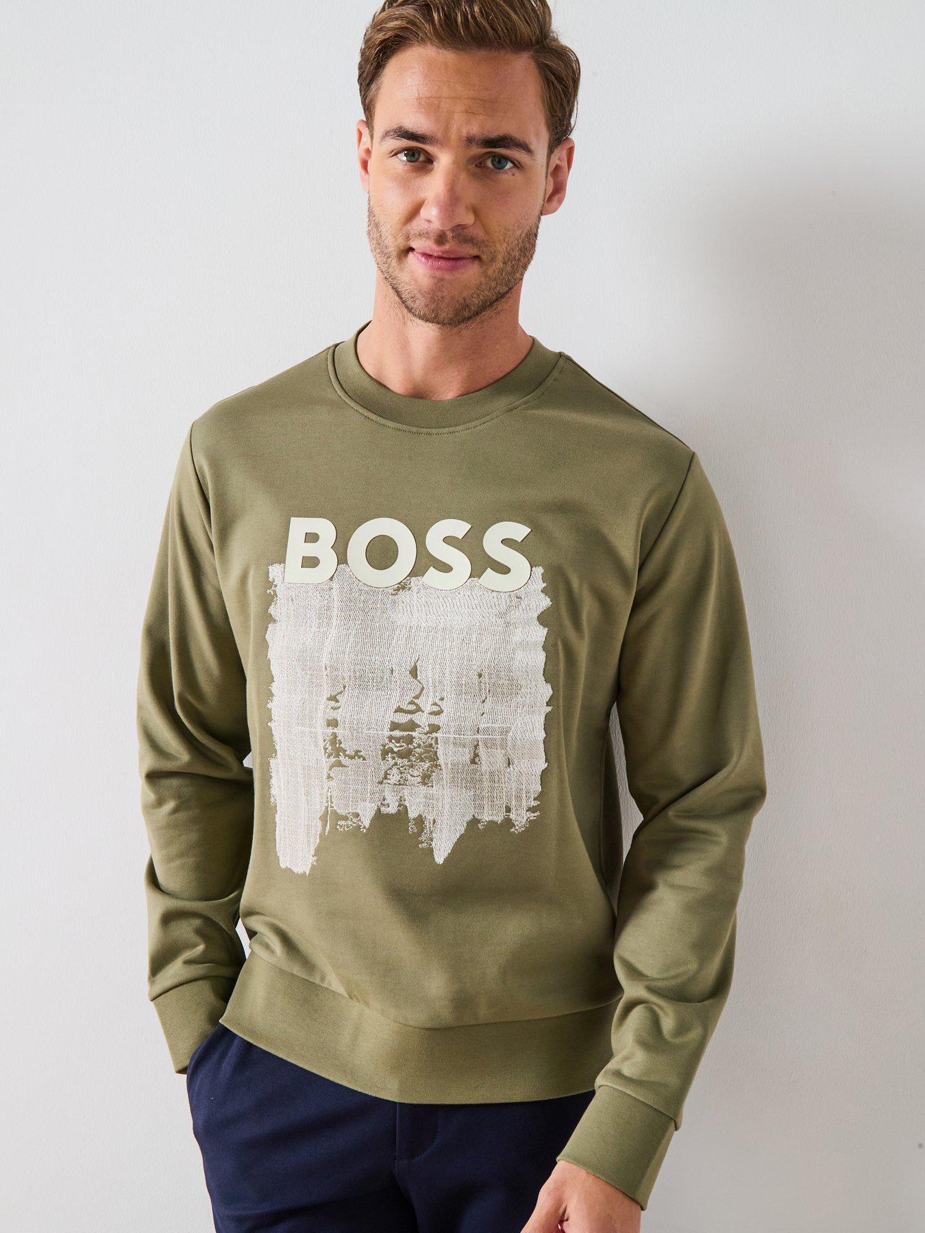 Image 5 of 6 of BOSS C-Soleri 214 Regular Fit Graphic Crew Neck Sweat - Green