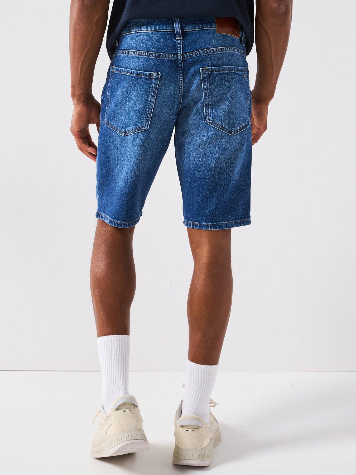Image 2 of 6 of BOSS ReMaine Denim Shorts - Mid Wash