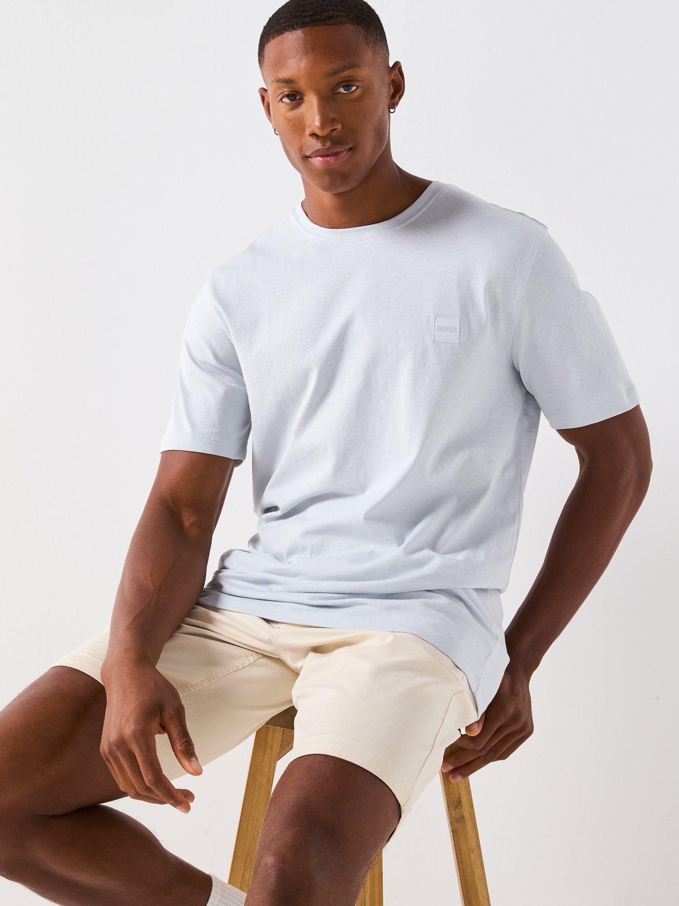 Image 5 of 6 of BOSS Tales Tonal Logo Relaxed Fit T-Shirt - Light Grey