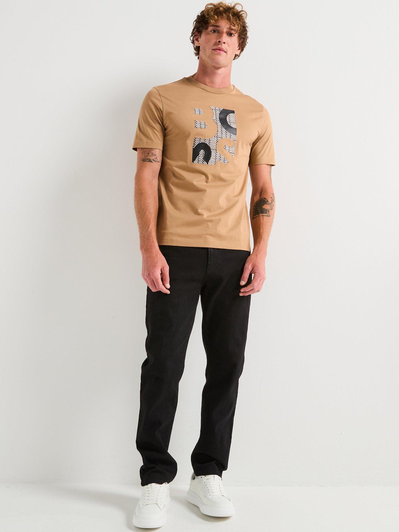 Image 3 of 4 of BOSS H-Thompson 655 Embroidered Big Logo T-Shirt - Brown