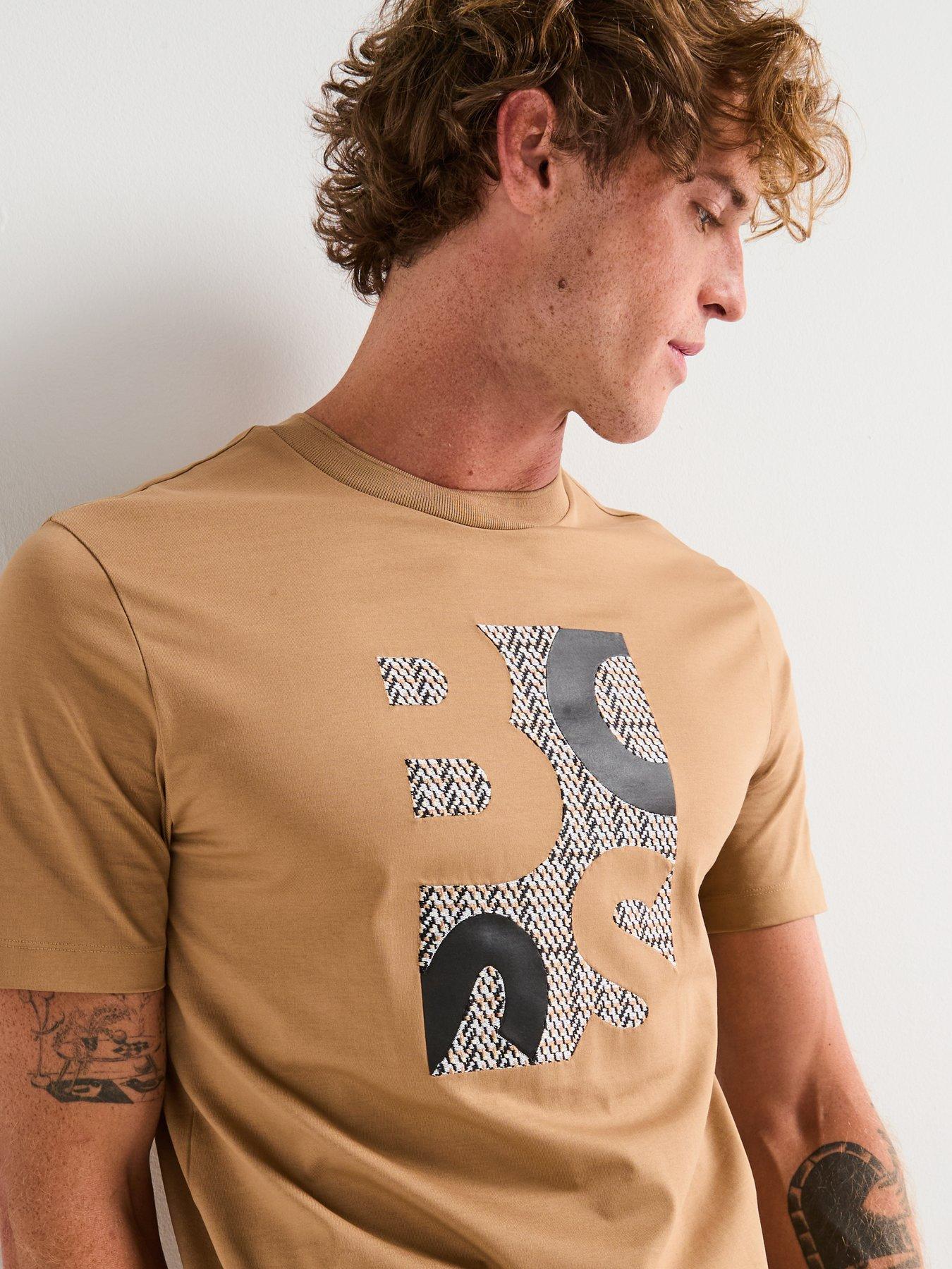 Image 4 of 4 of BOSS H-Thompson 655 Embroidered Big Logo T-Shirt - Brown