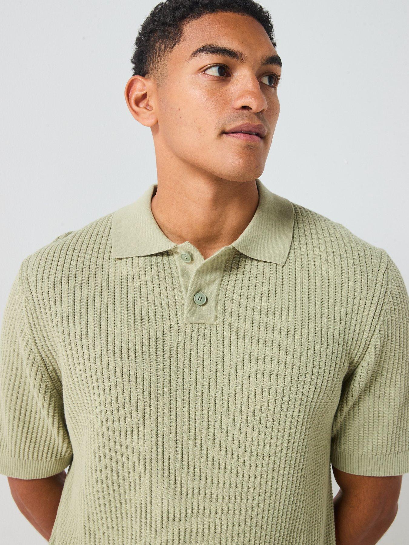 Image 6 of 6 of BOSS Akoppo Regular Fit Knitted Polo Shirt - Green