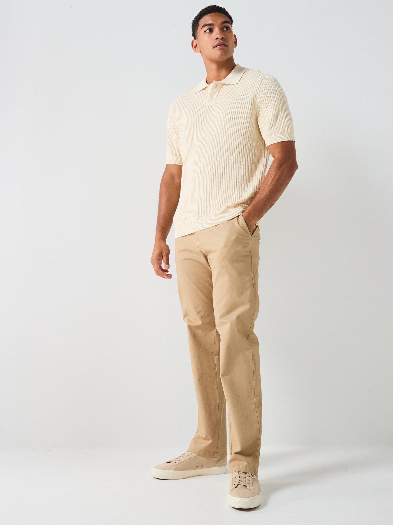 Image 3 of 6 of BOSS Akoppo Knitted Polo Shirt - Beige