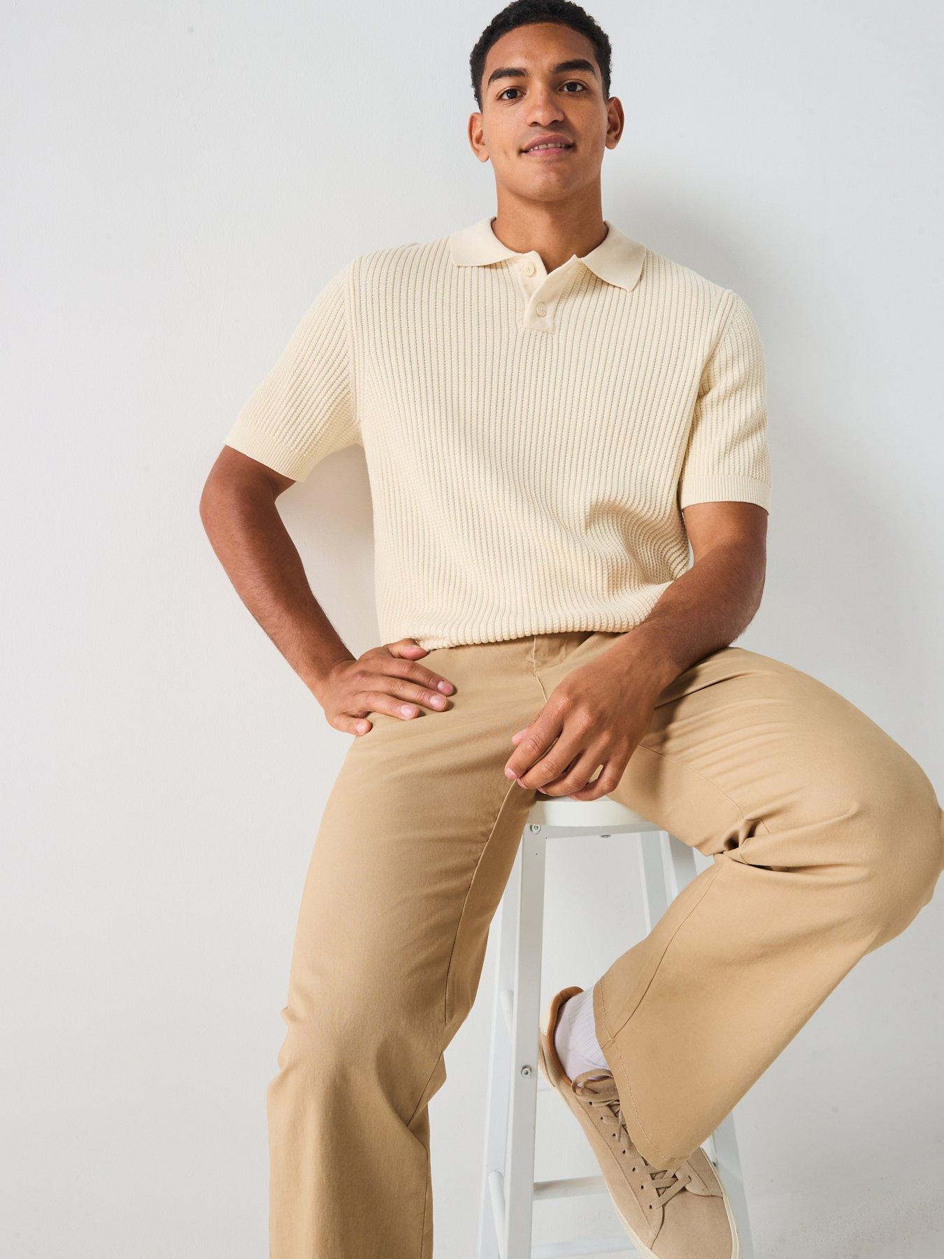 Image 4 of 6 of BOSS Akoppo Knitted Polo Shirt - Beige