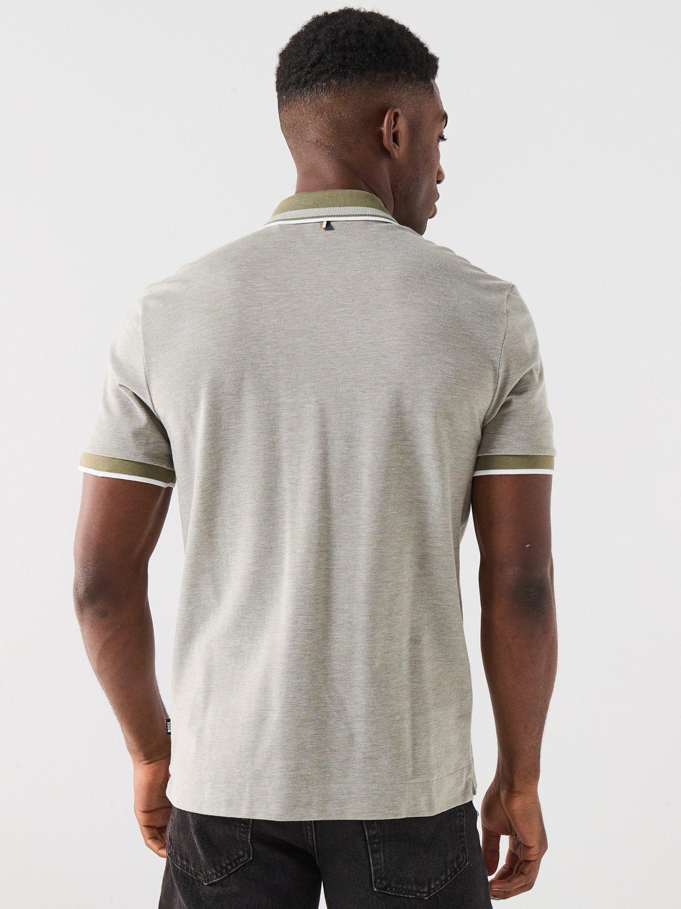 Image 2 of 6 of BOSS Regular Fit Tipped Collar Polo Shirt - Green
