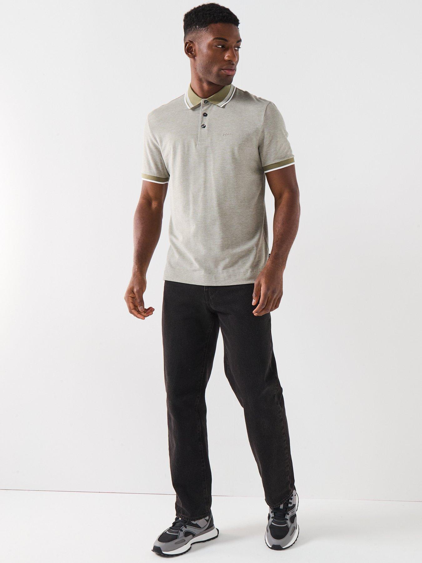 Image 3 of 6 of BOSS Regular Fit Tipped Collar Polo Shirt - Green