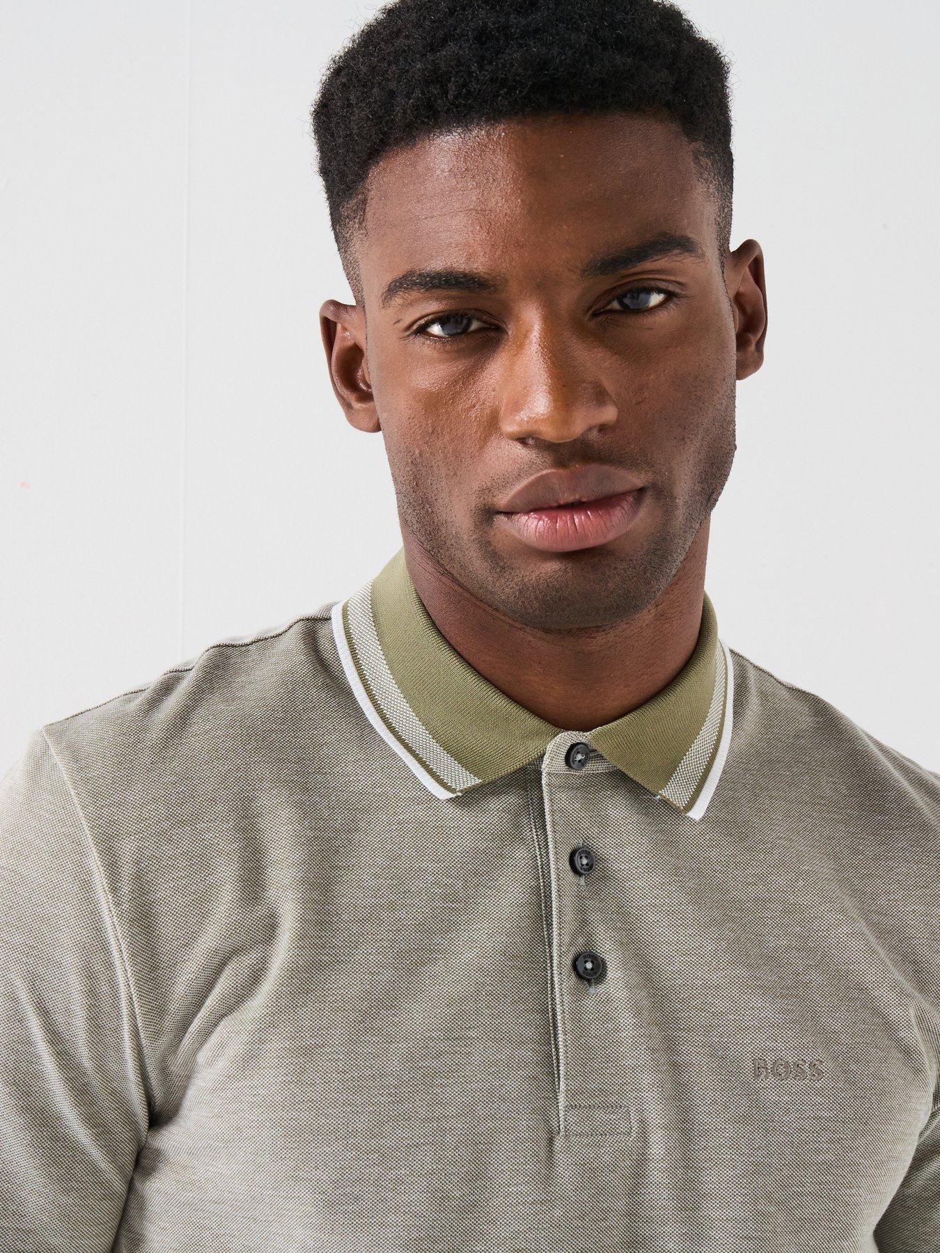 Image 4 of 6 of BOSS Regular Fit Tipped Collar Polo Shirt - Green