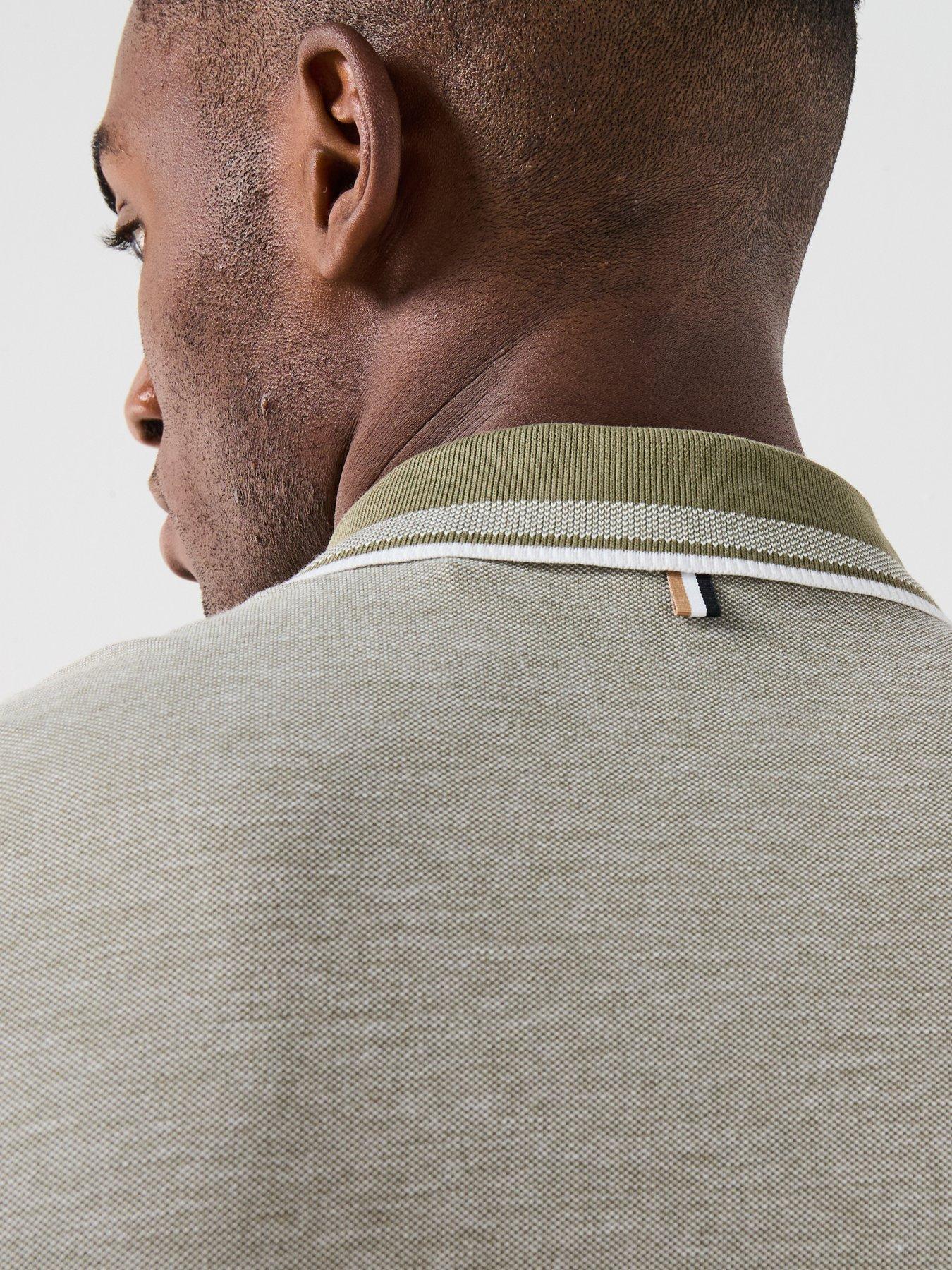 Image 5 of 6 of BOSS Regular Fit Tipped Collar Polo Shirt - Green