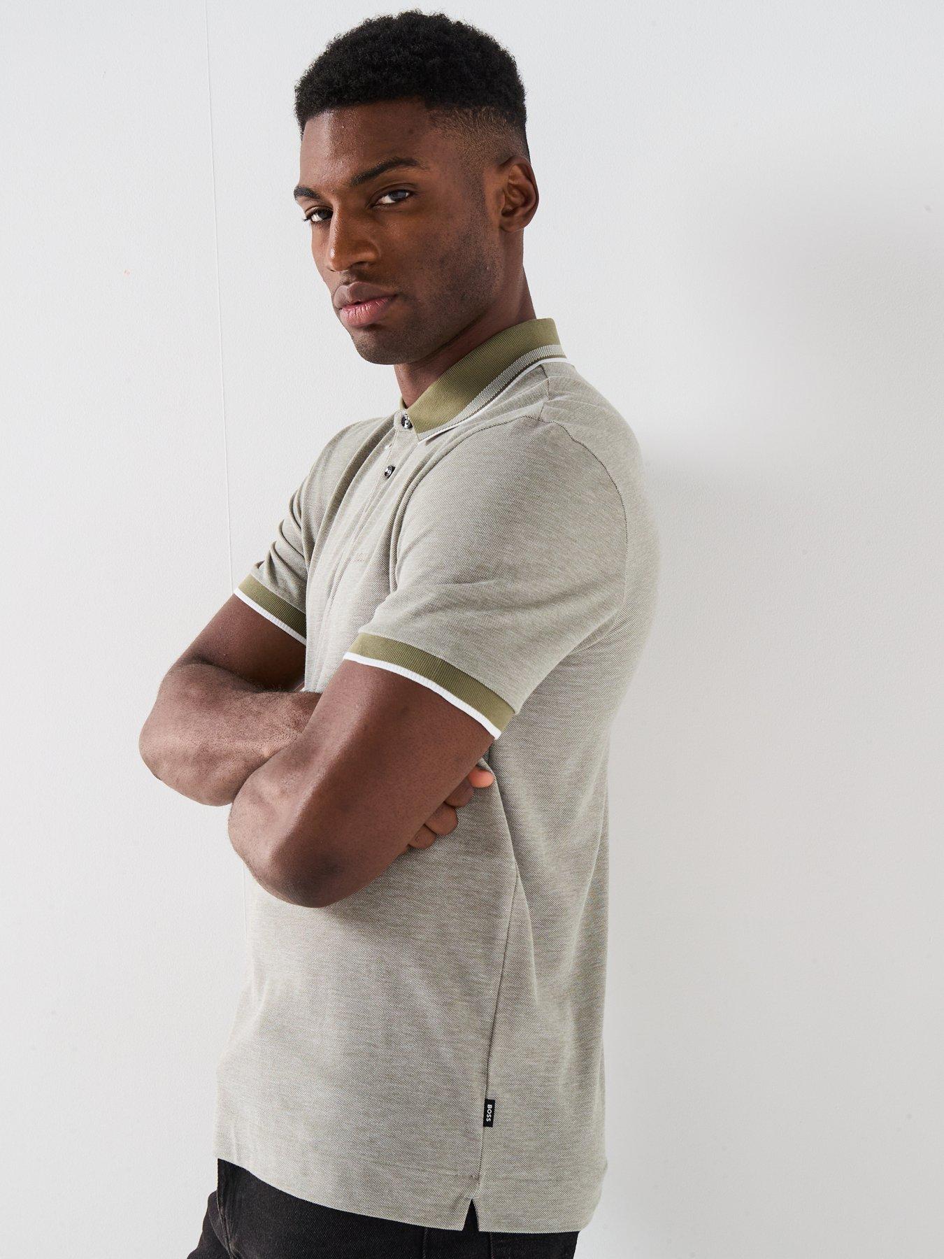 Image 6 of 6 of BOSS Regular Fit Tipped Collar Polo Shirt - Green
