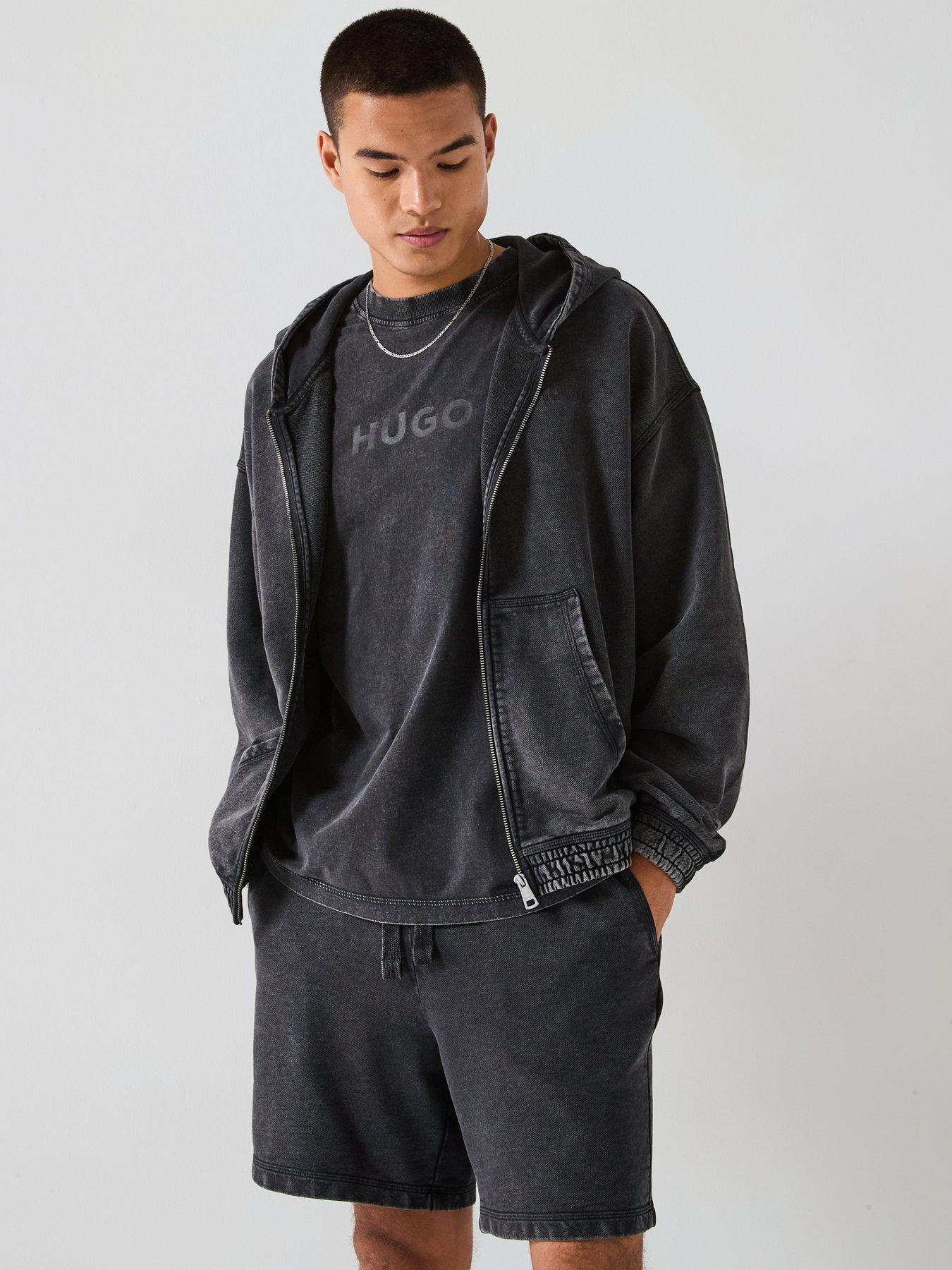 Image 5 of 6 of HUGO Blue Nebute Washed Loose Fit Centre Logo T-shirt - Black