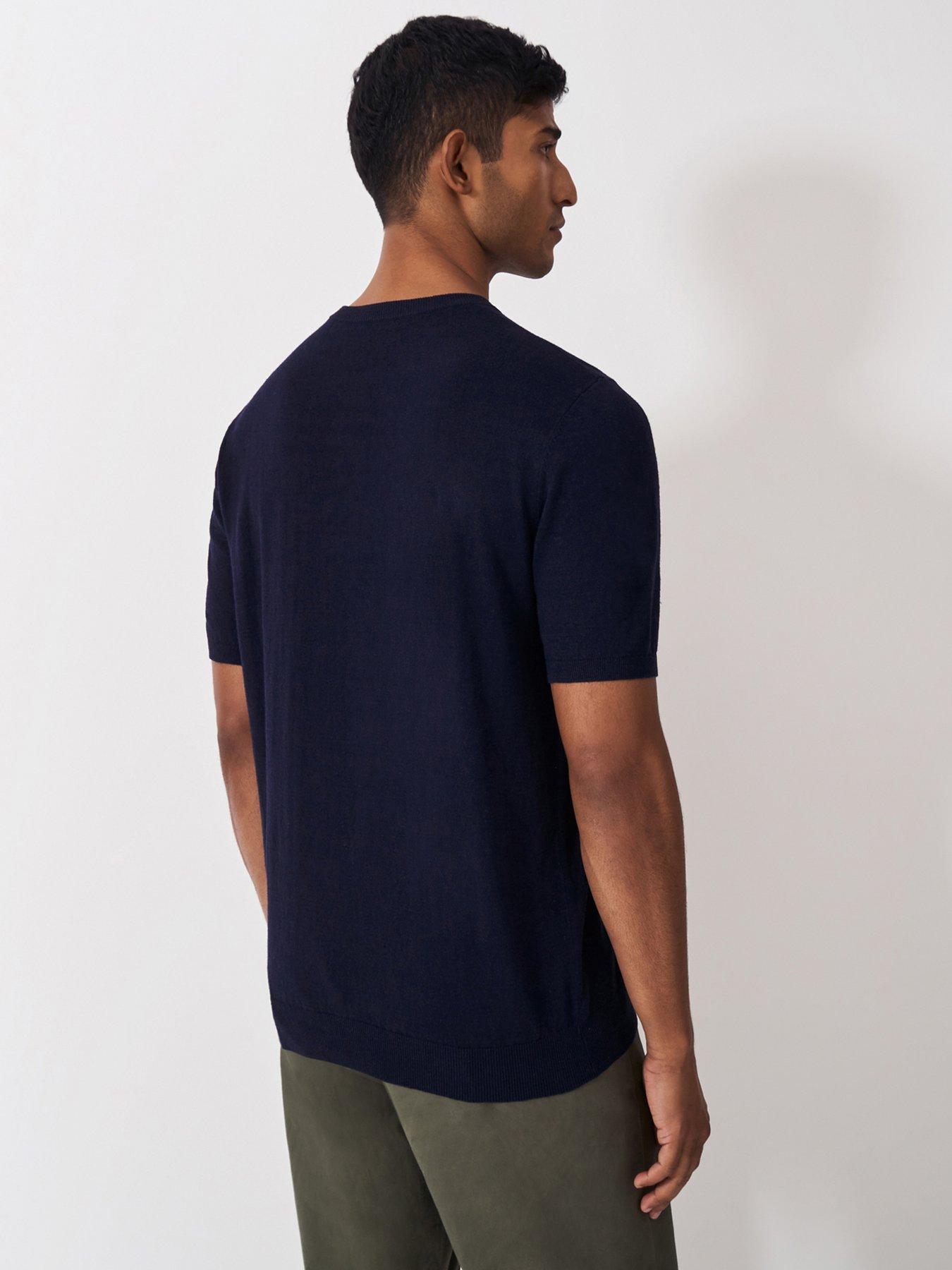  image of crew-clothing-cotton-blend-crew-neck-short-sleeve-t-shirt-navy