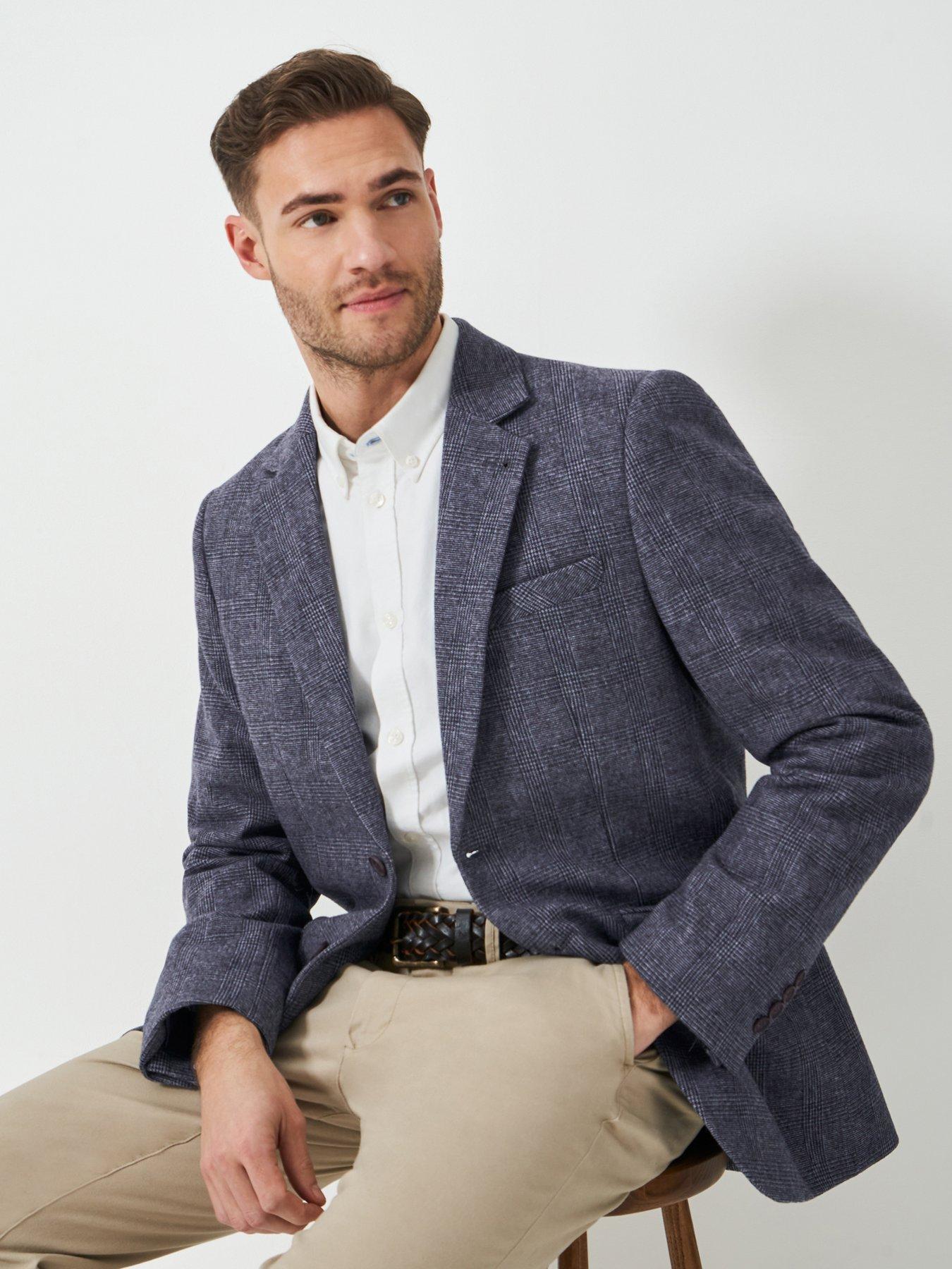 undefined Check Blazer - Navy