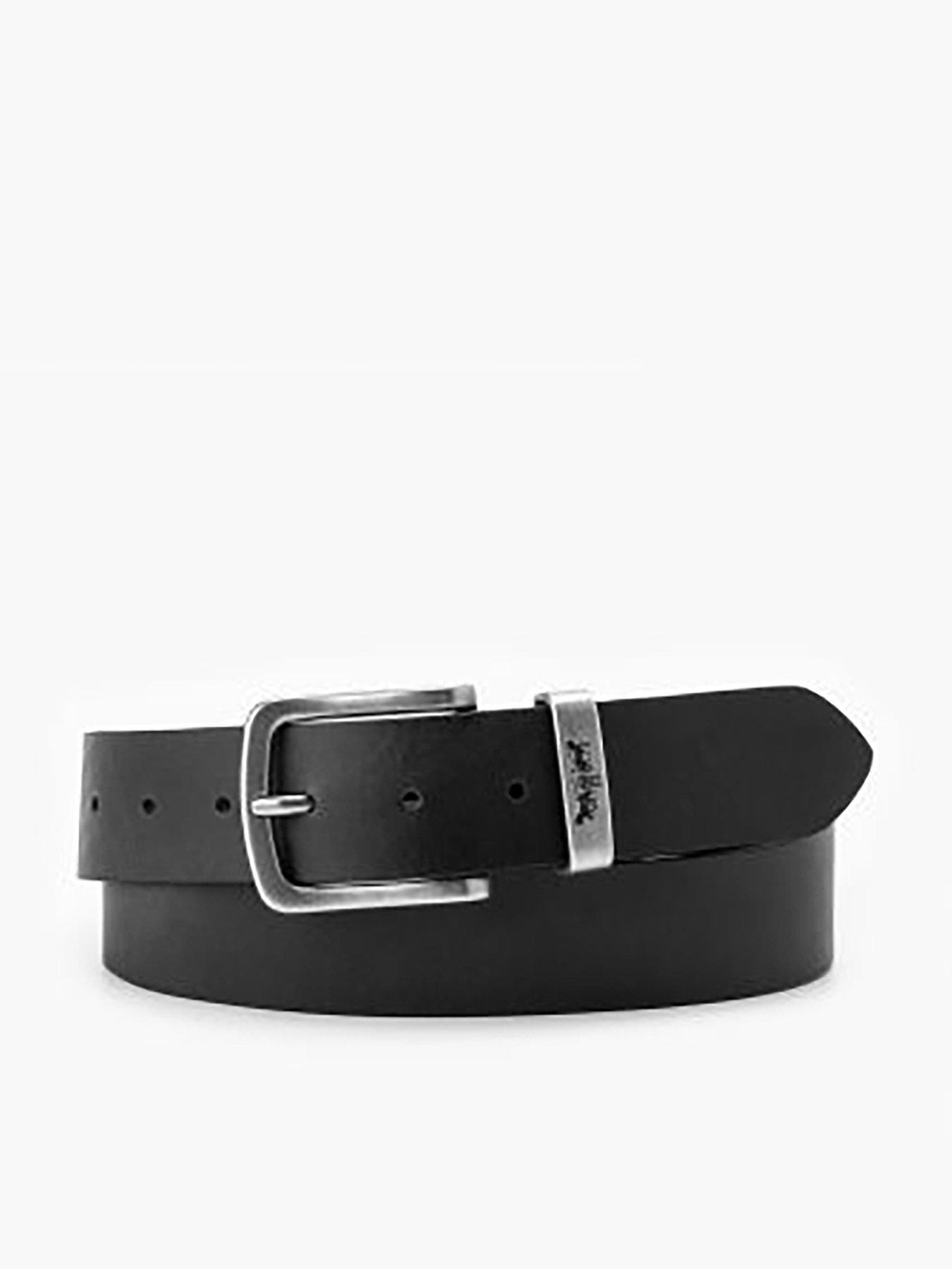 Levi's Metal Two Horse Keeper Leather Belt - Black