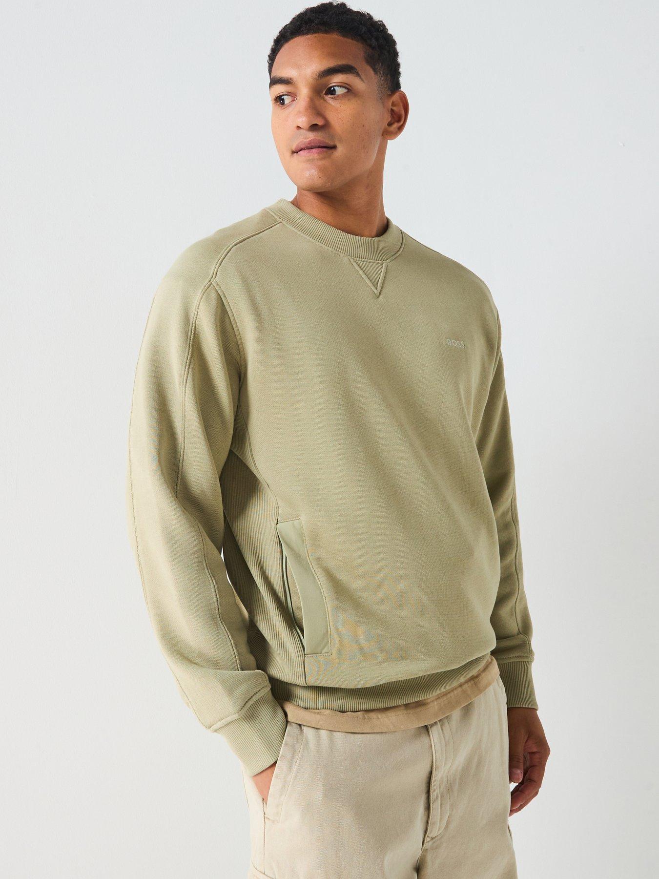 undefined We Mixed Relaxed Fit Arm Pocket Crew Sweatshirt - Green