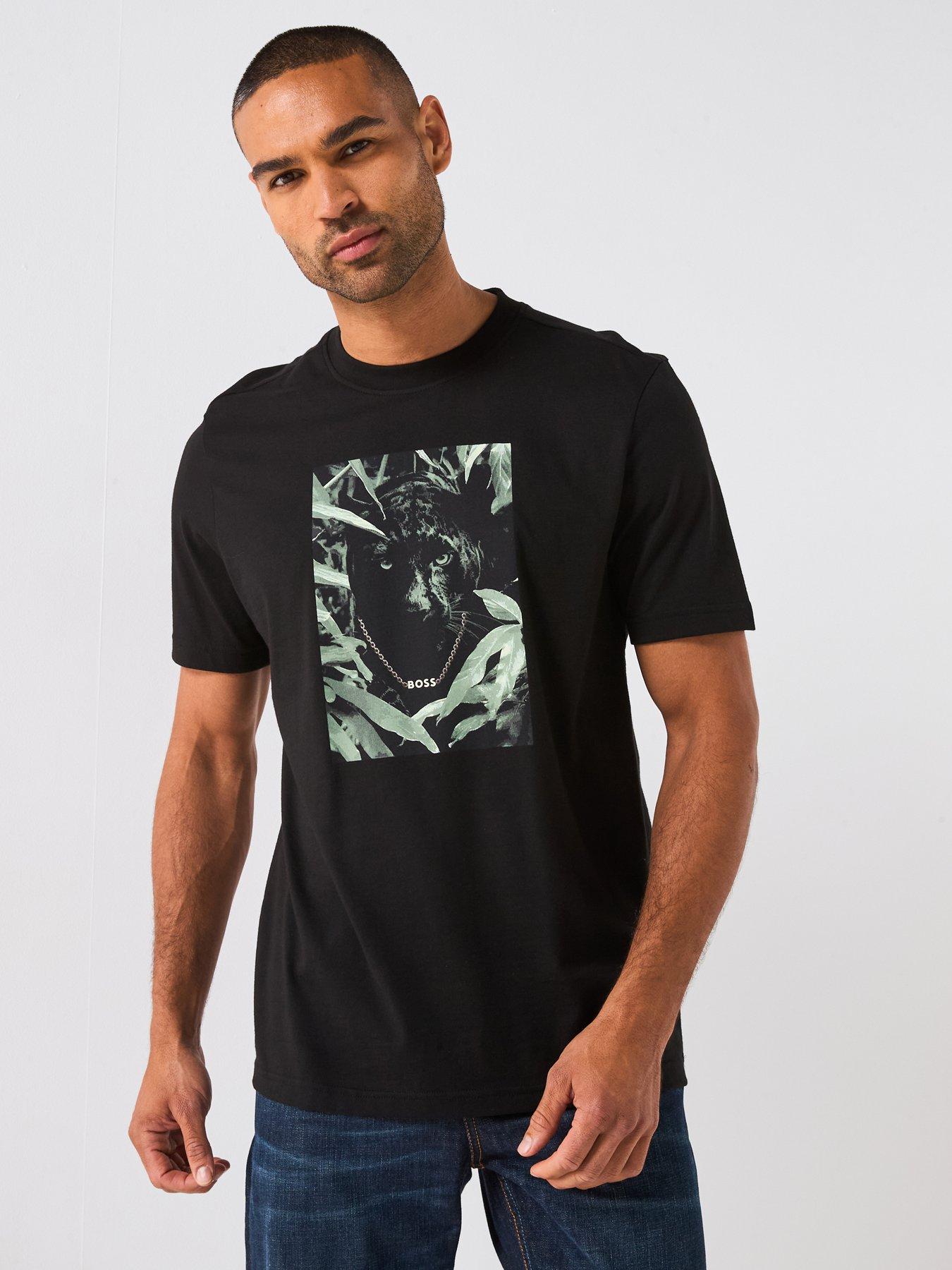 undefined Animali Regular Fit Jaguar Graphic T-Shirt - Black