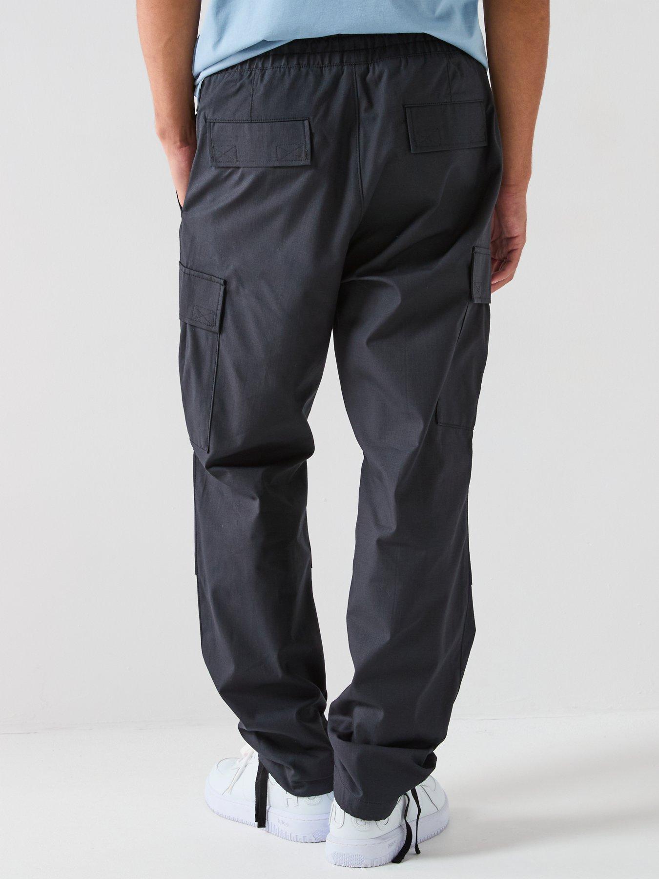 Image 2 of 6 of HUGO Blue Gadic242 Relaxed Fit Ripstop Cargo Trousers - Black