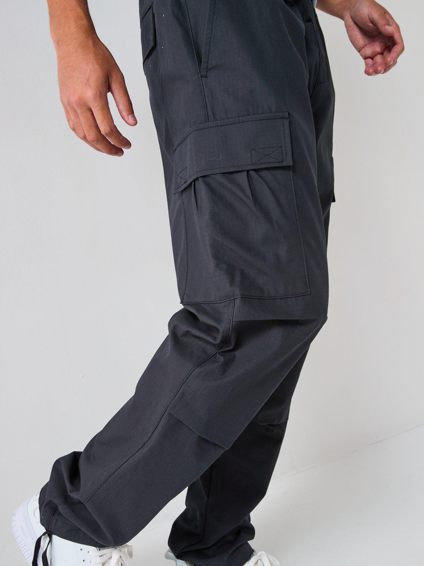 Image 5 of 6 of HUGO Blue Gadic242 Relaxed Fit Ripstop Cargo Trousers - Black