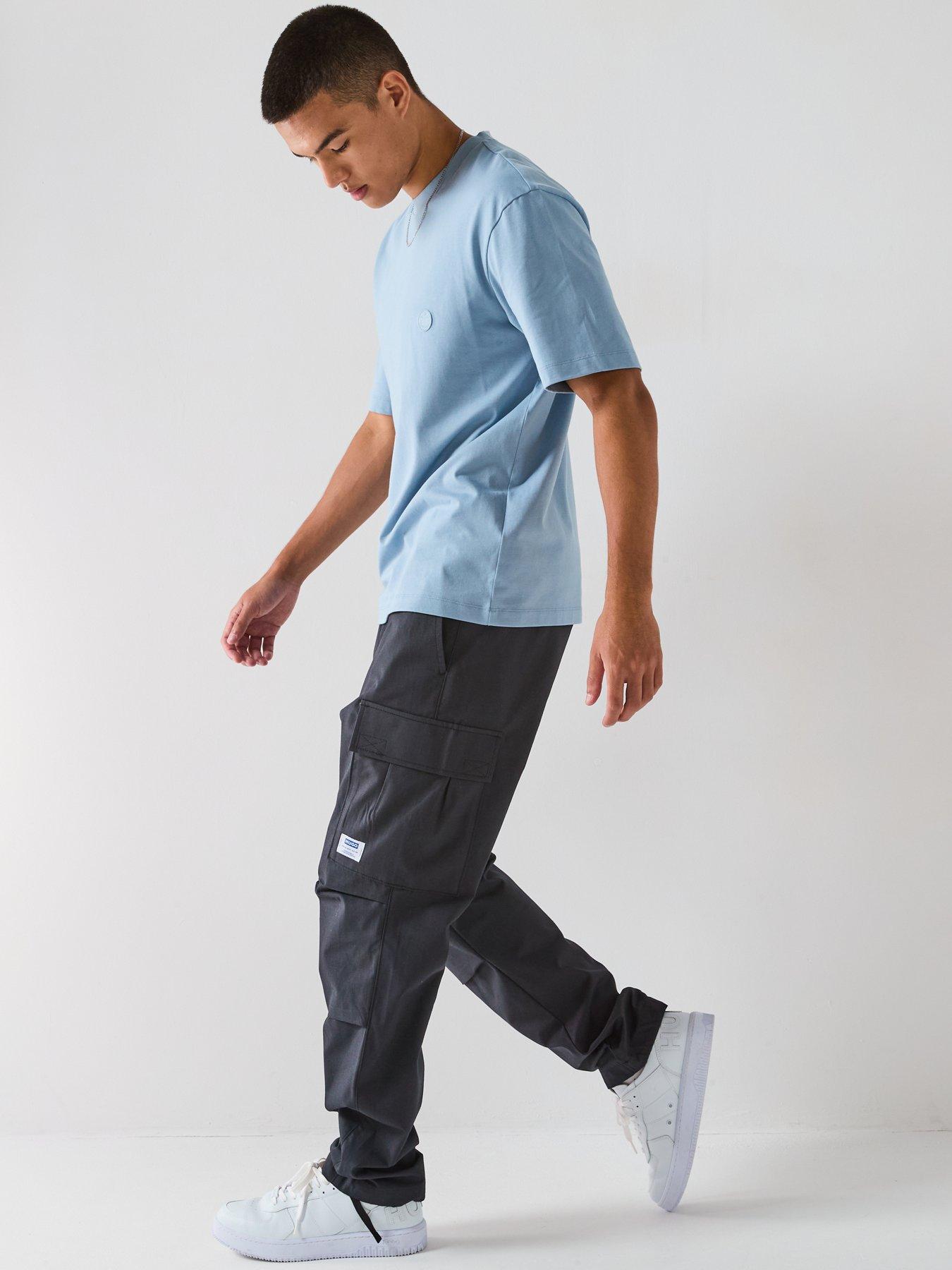 Image 6 of 6 of HUGO Blue Gadic242 Relaxed Fit Ripstop Cargo Trousers - Black