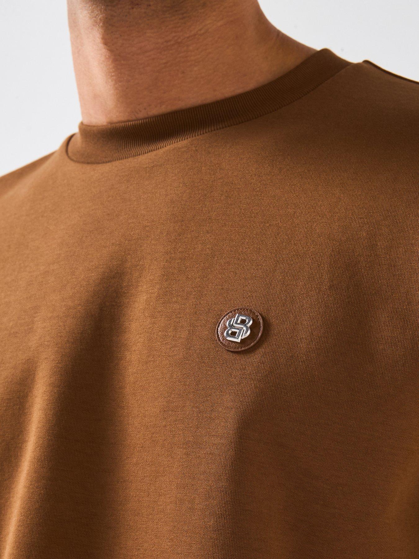 Image 4 of 5 of BOSS Sharpe 01 Regular Fit Nickel Logo Crew Sweat - Brown