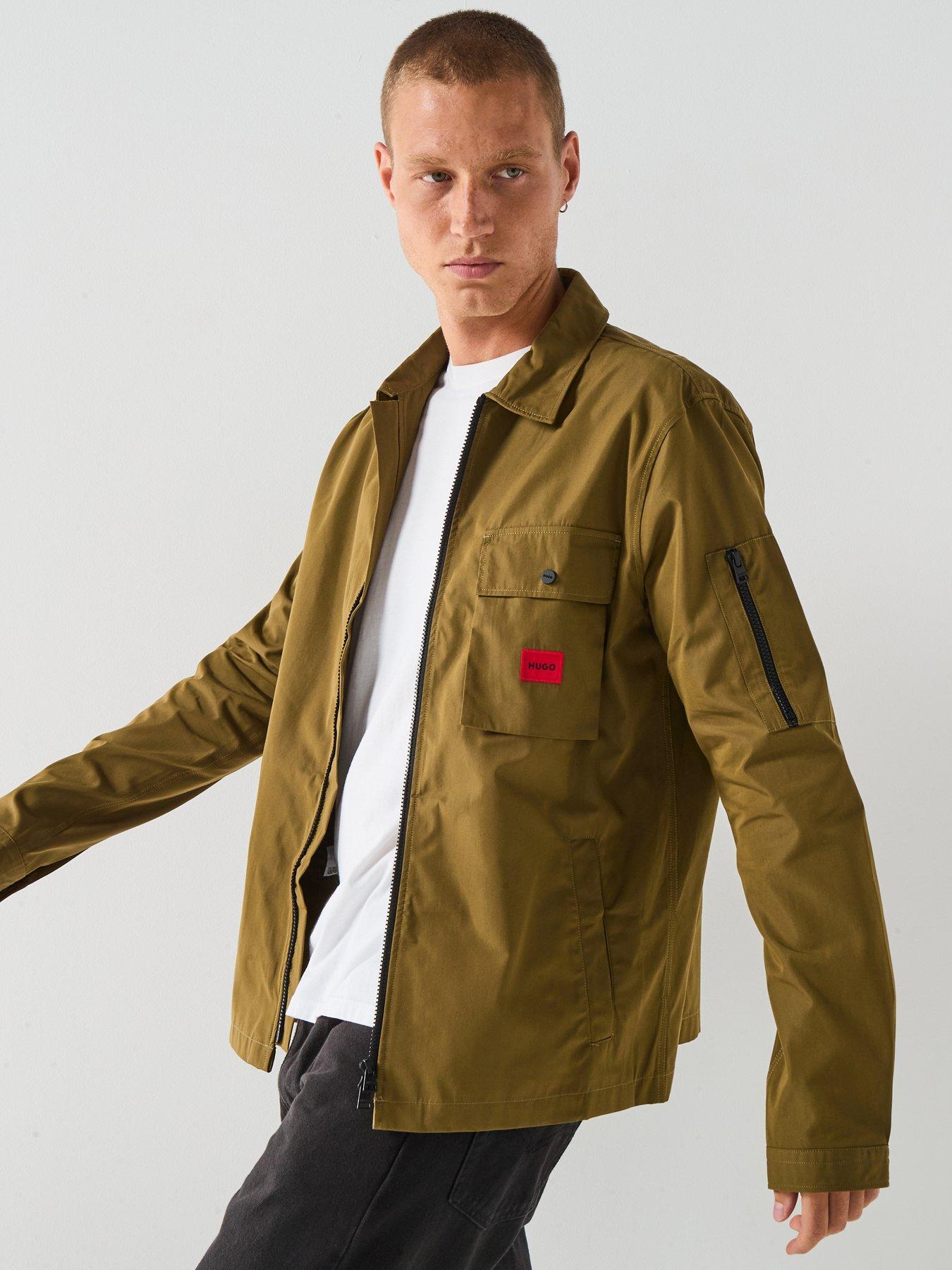 Image 6 of 6 of HUGO Emmond Patch Pocket Logo Zit Thru Overshirt - Green