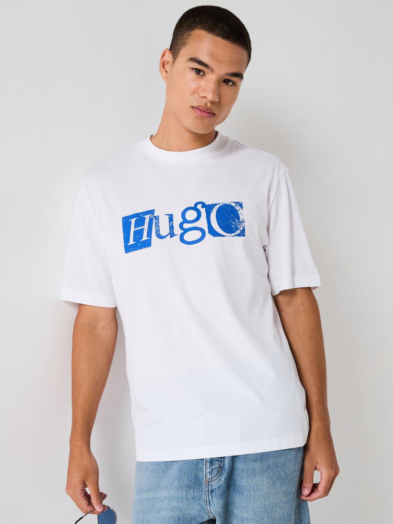 undefined Blue Nugix Relaxed Fit Stencil Logo T-Shirt - White
