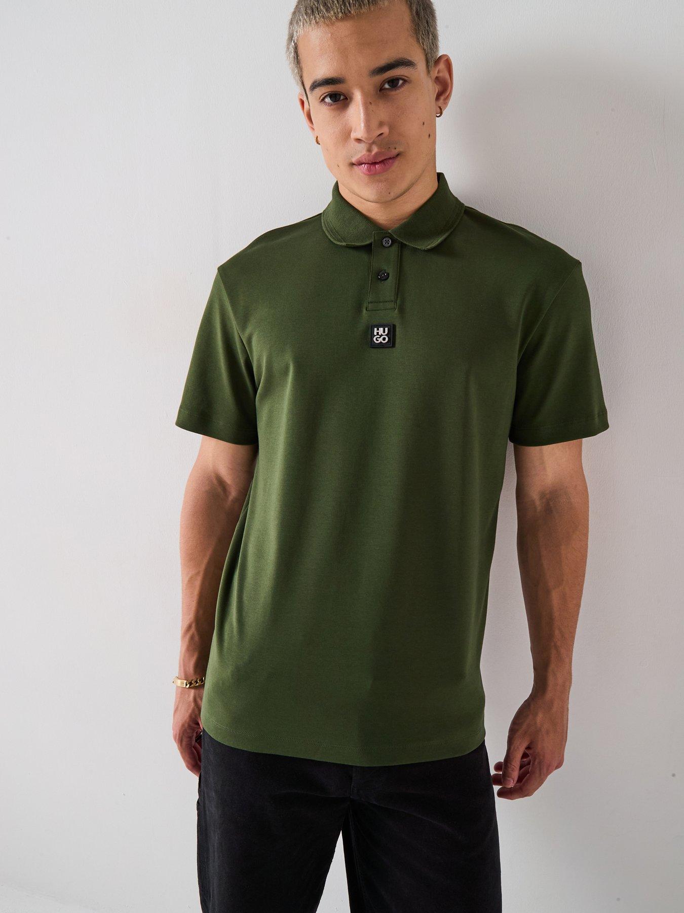  image of hugo-deabono_d-regular-fit-centre-stacked-nikel-logo-polo-shirt-green
