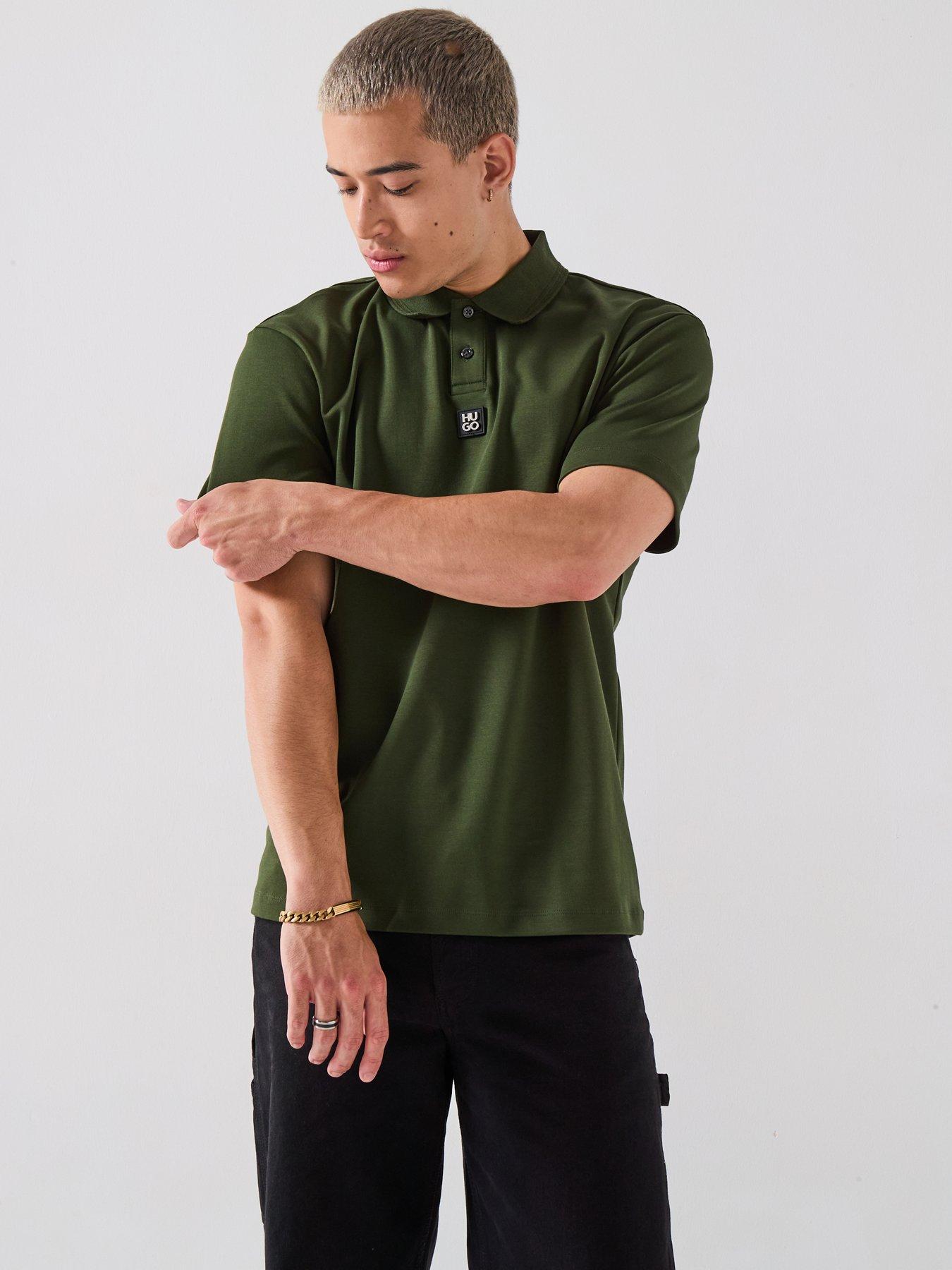  image of hugo-deabono_d-regular-fit-centre-stacked-nikel-logo-polo-shirt-green