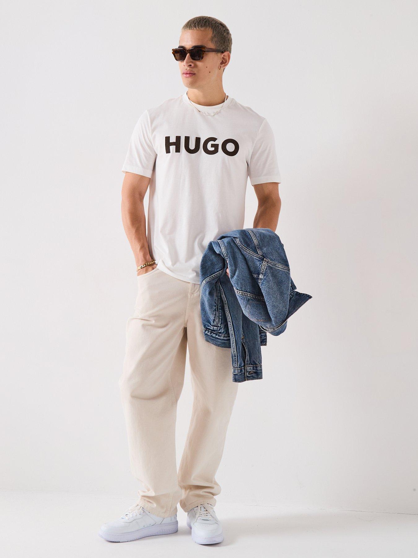Image 3 of 6 of HUGO Regular Fit Dulivio T-Shirt - White