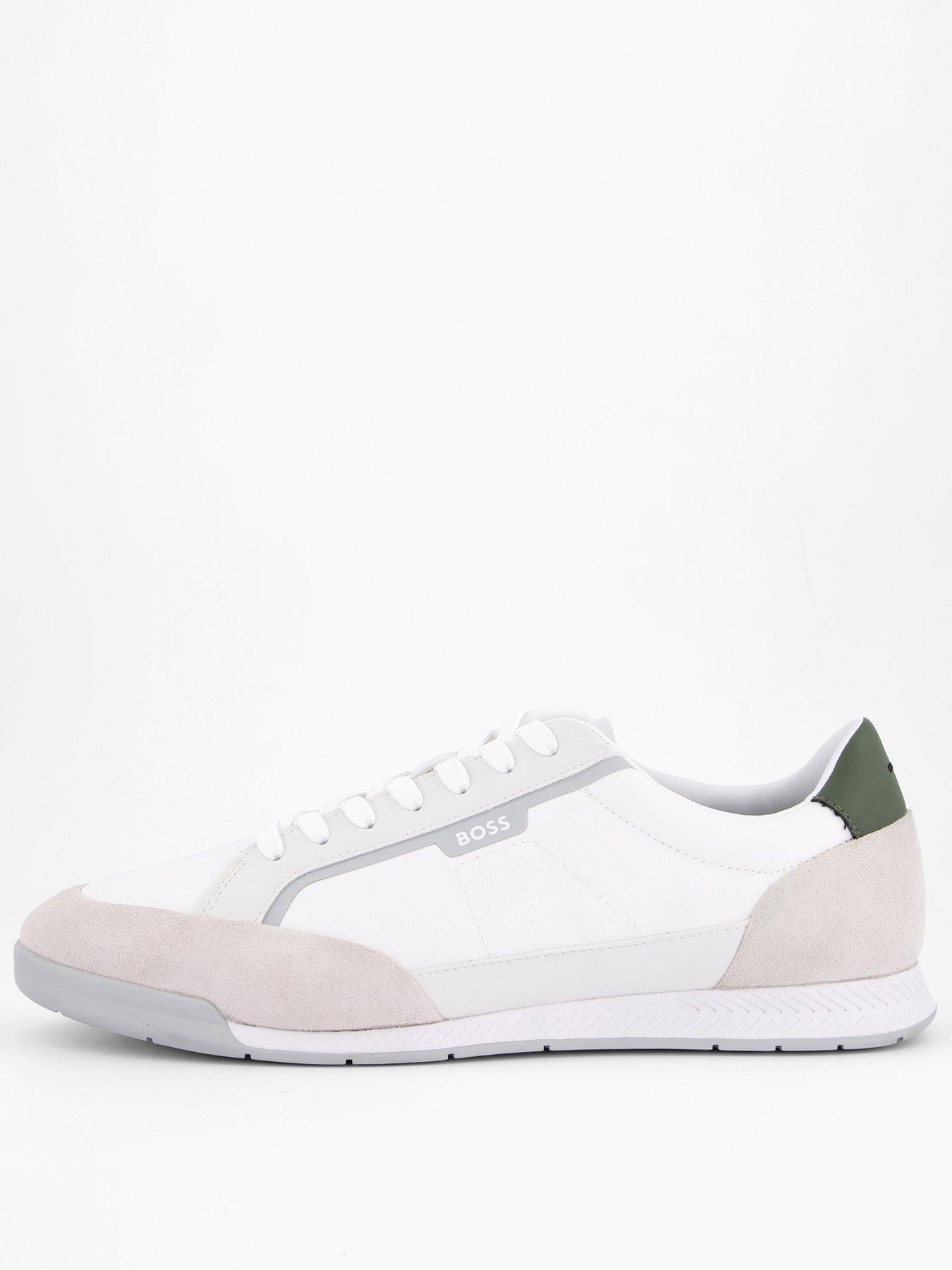 front image of boss-nitan-suede-mesh-trainers-off-white