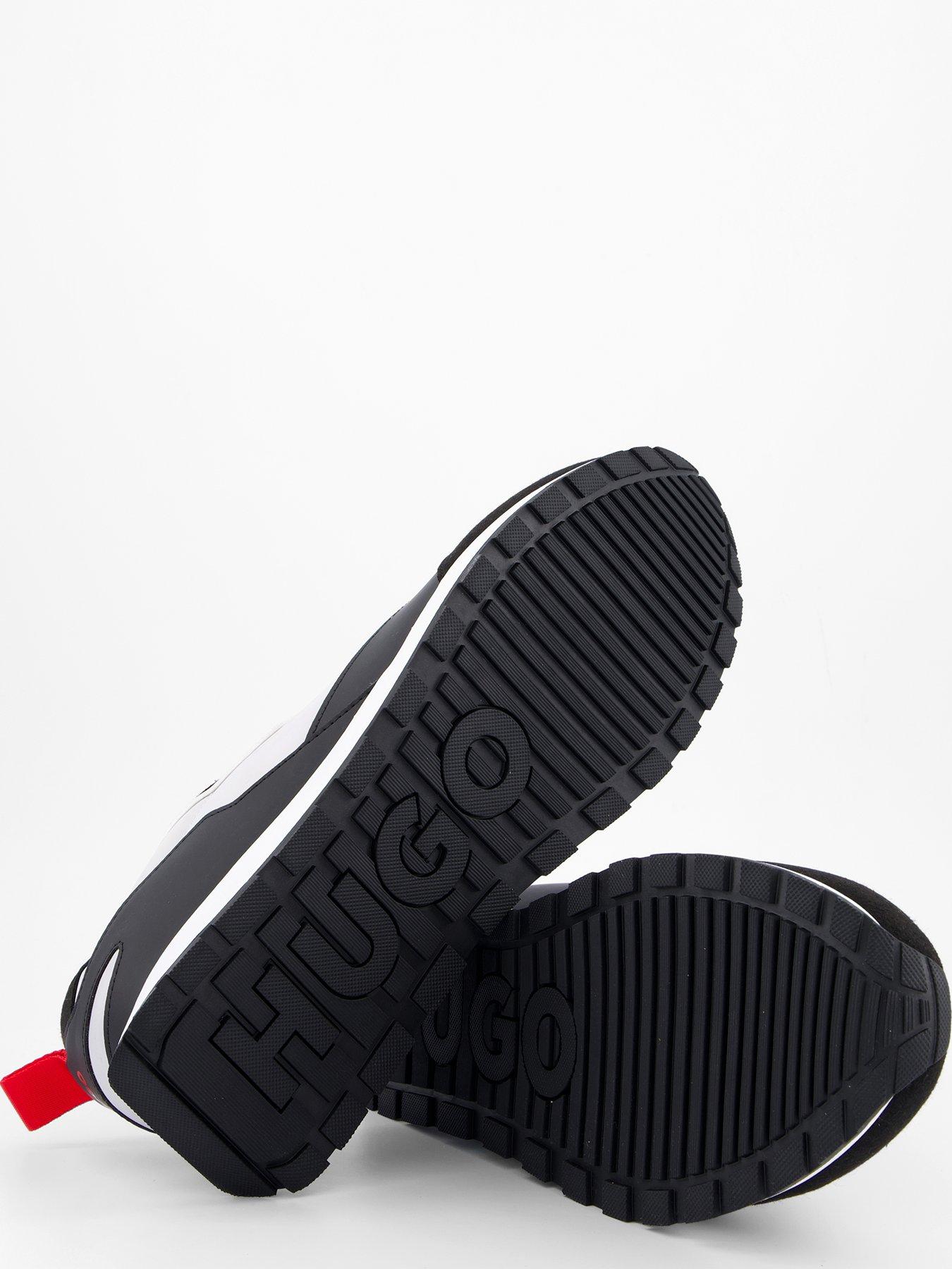 Image 4 of 7 of HUGO Icelin Nylon/Leather Lace Runner Trainers - White/Black