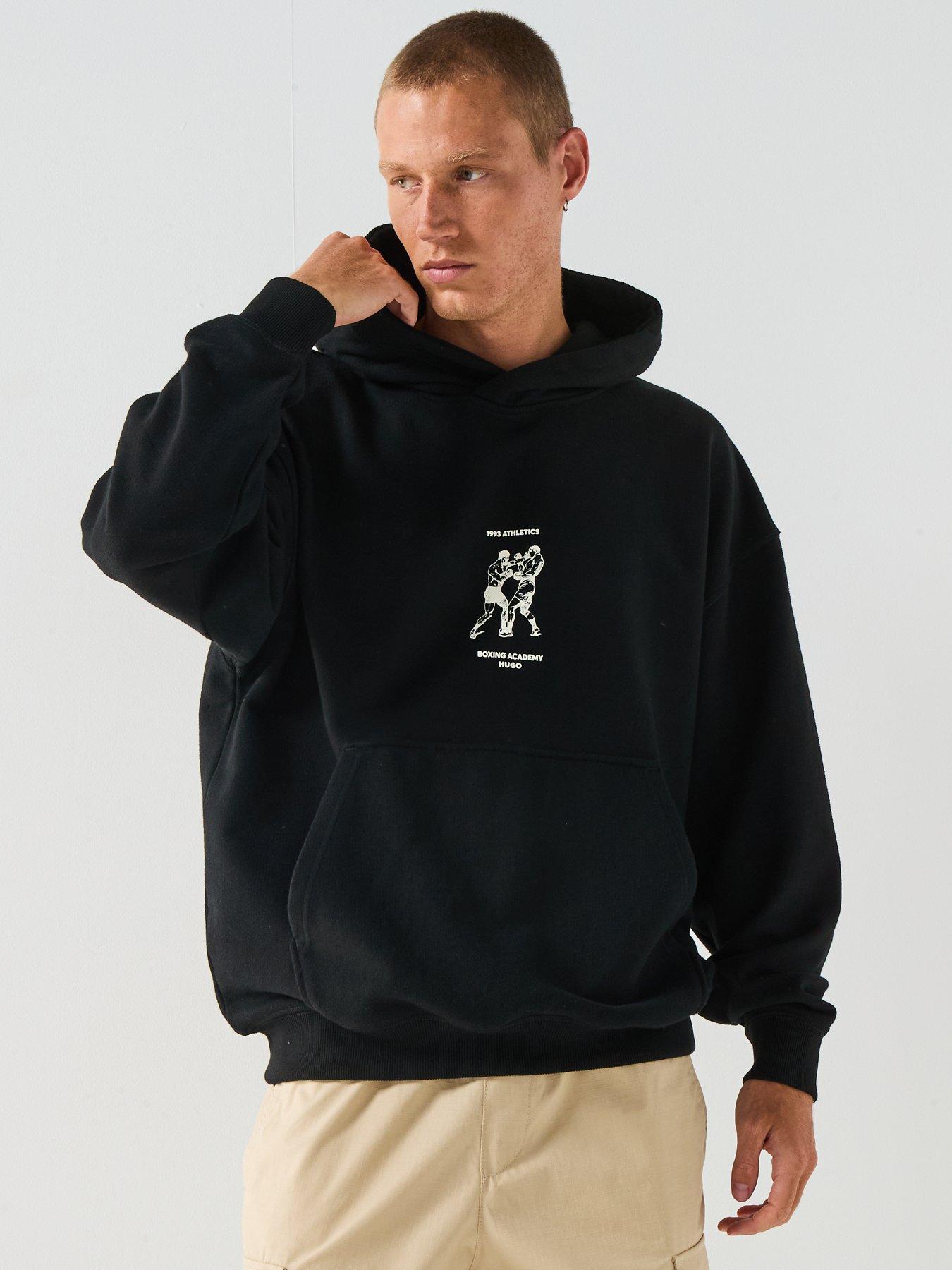 Image 2 of 6 of HUGO Oversized Fit Duwrestie Back Print Crew Sweat - Black