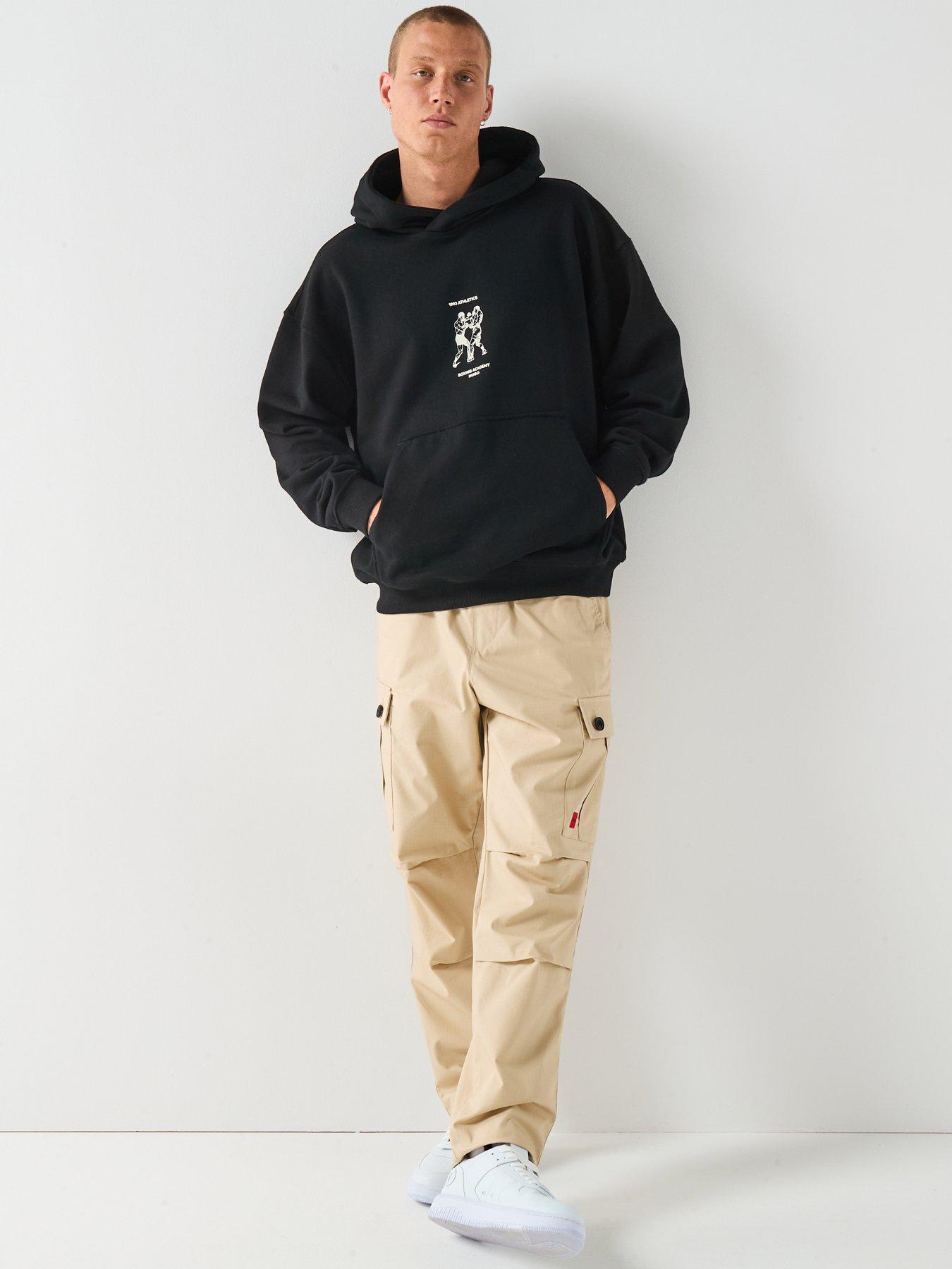 Image 3 of 6 of HUGO Oversized Fit Duwrestie Back Print Crew Sweat - Black
