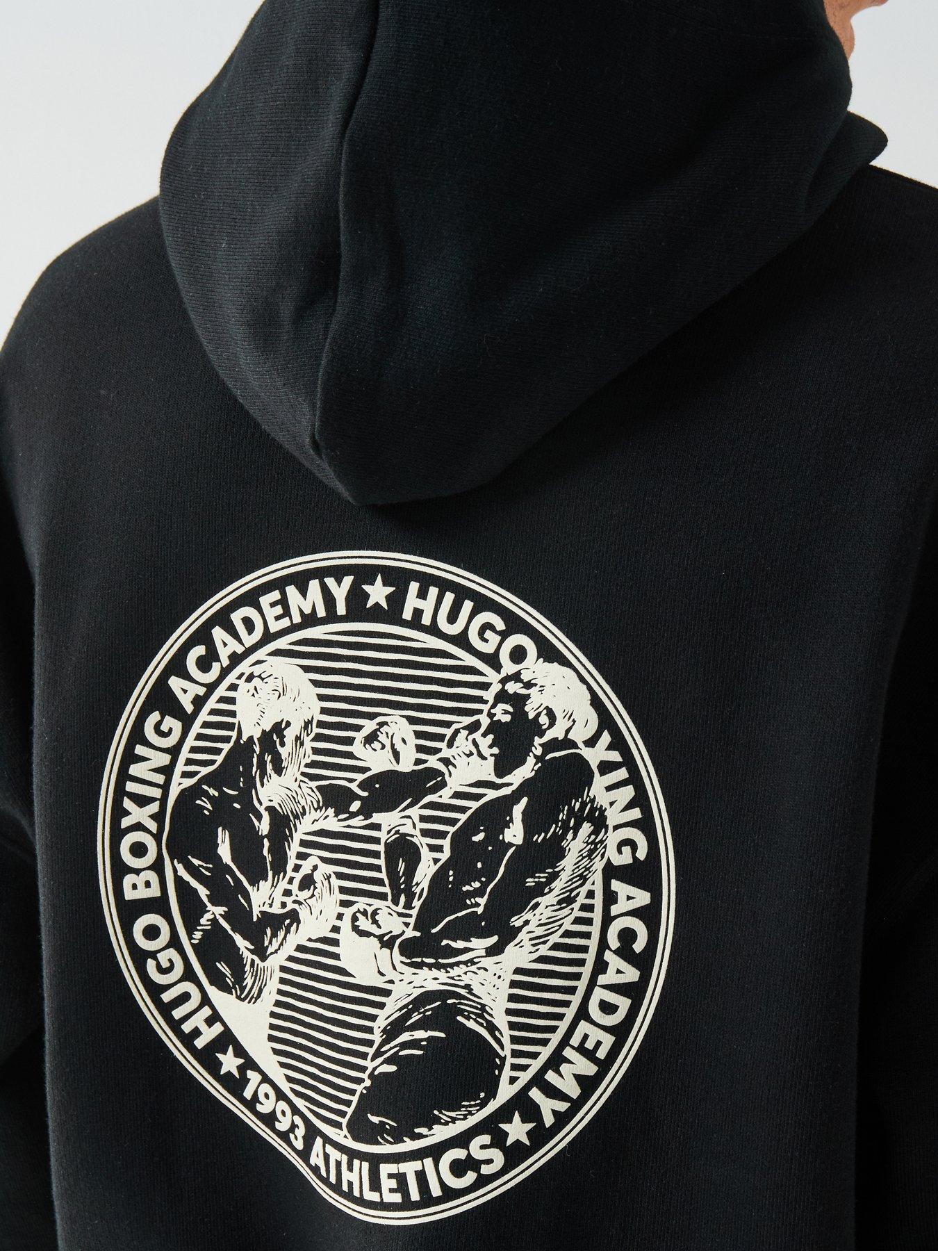 Image 5 of 6 of HUGO Oversized Fit Duwrestie Back Print Crew Sweat - Black