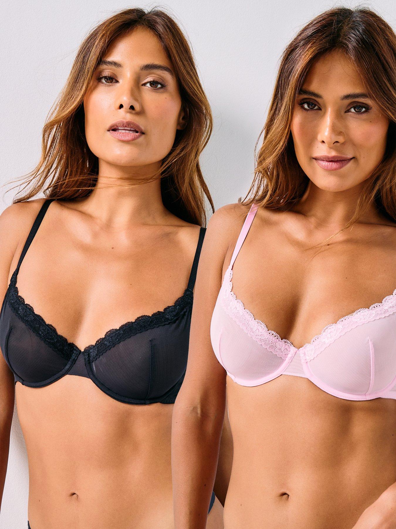 undefined Doring Misha 2pk Non Padded Wired Bra - Pink/Black