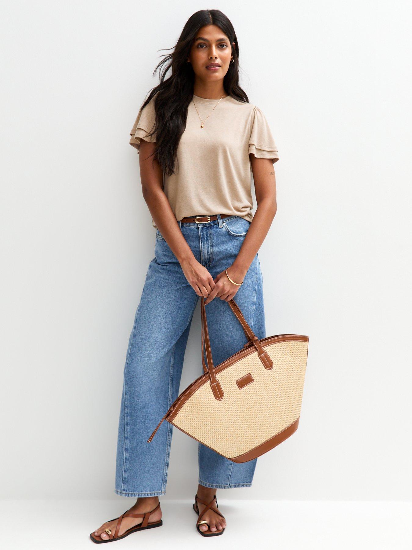  image of new-look-mink-flutter-sleeve-t-shirt-grey