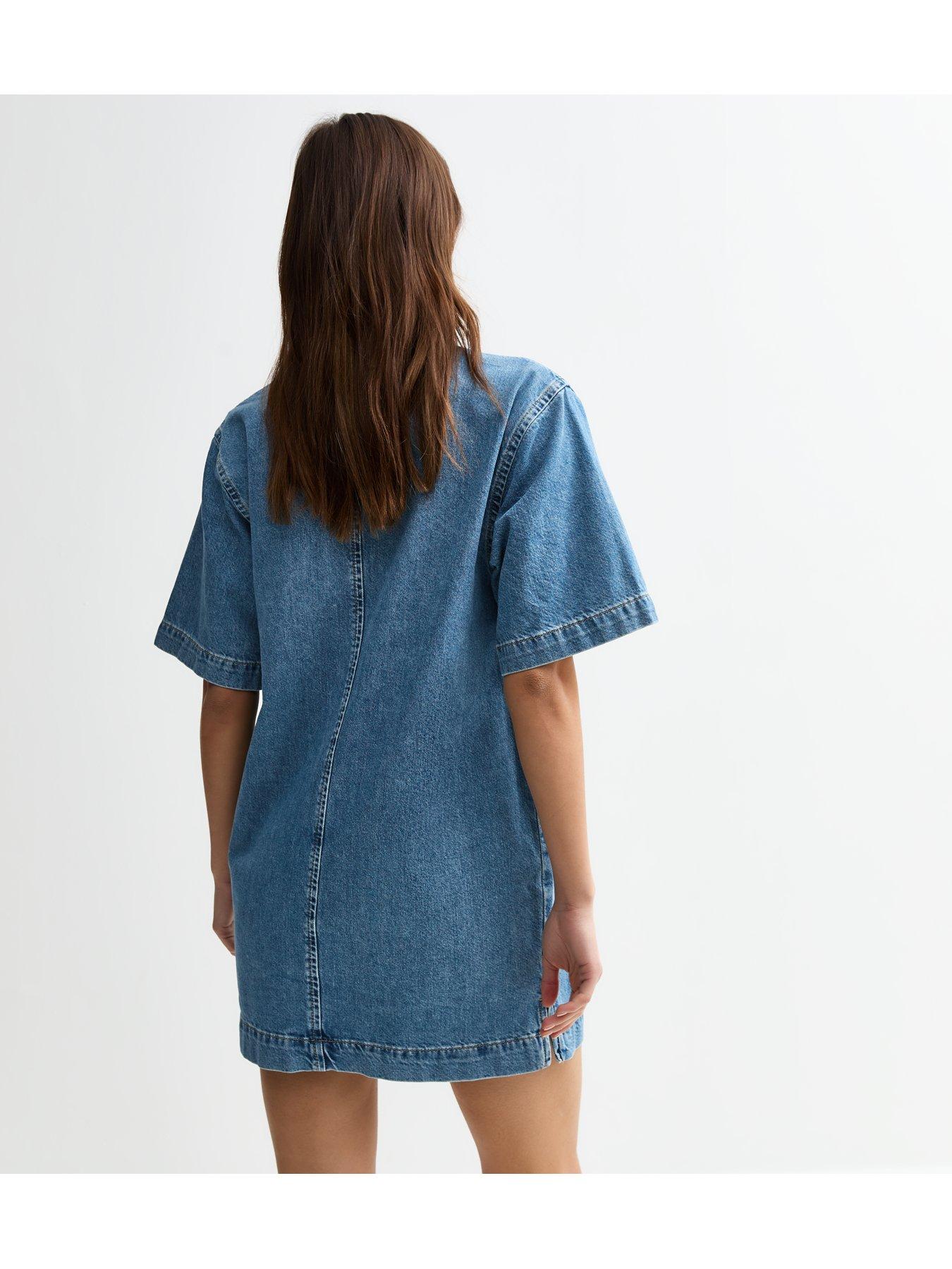 stillFront image of new-look-denim-tunic-dress-blue