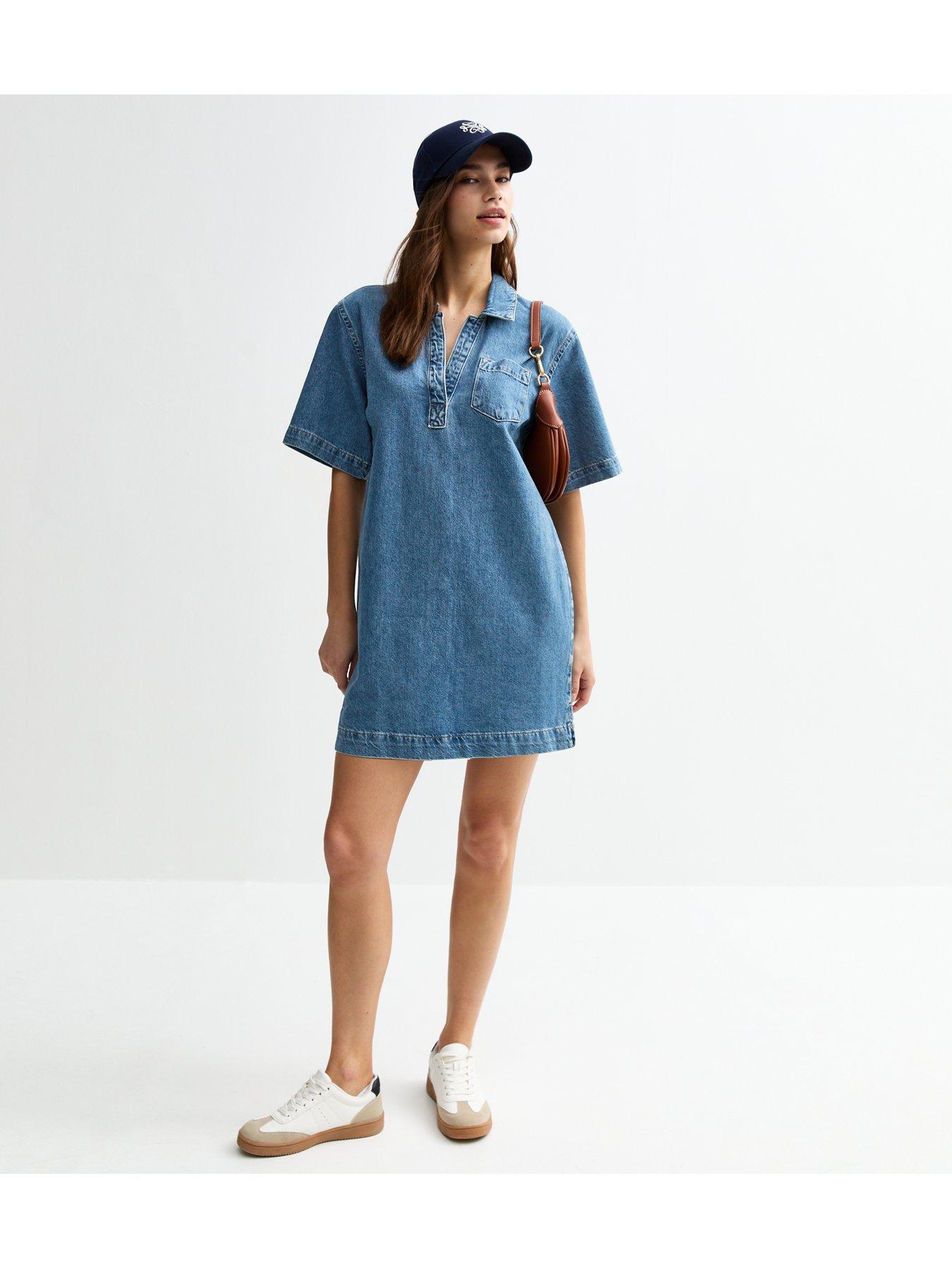  image of new-look-denim-tunic-dress-blue